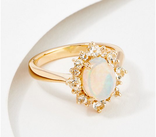 Vault Australian Opal & Hyalite Opal Ring, 14K Gold