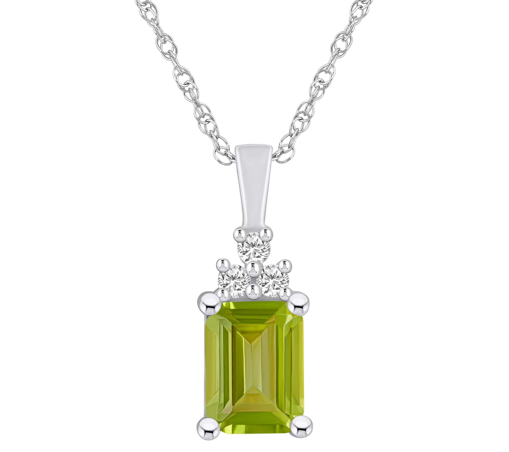 Affinity Gems Gemstone & Diamond Pendant w/ Chain, 14K Gold