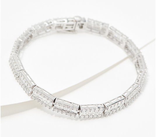 Affinity Diamonds 4.75ct Baguette & Round Bracelet, Sterling Silver