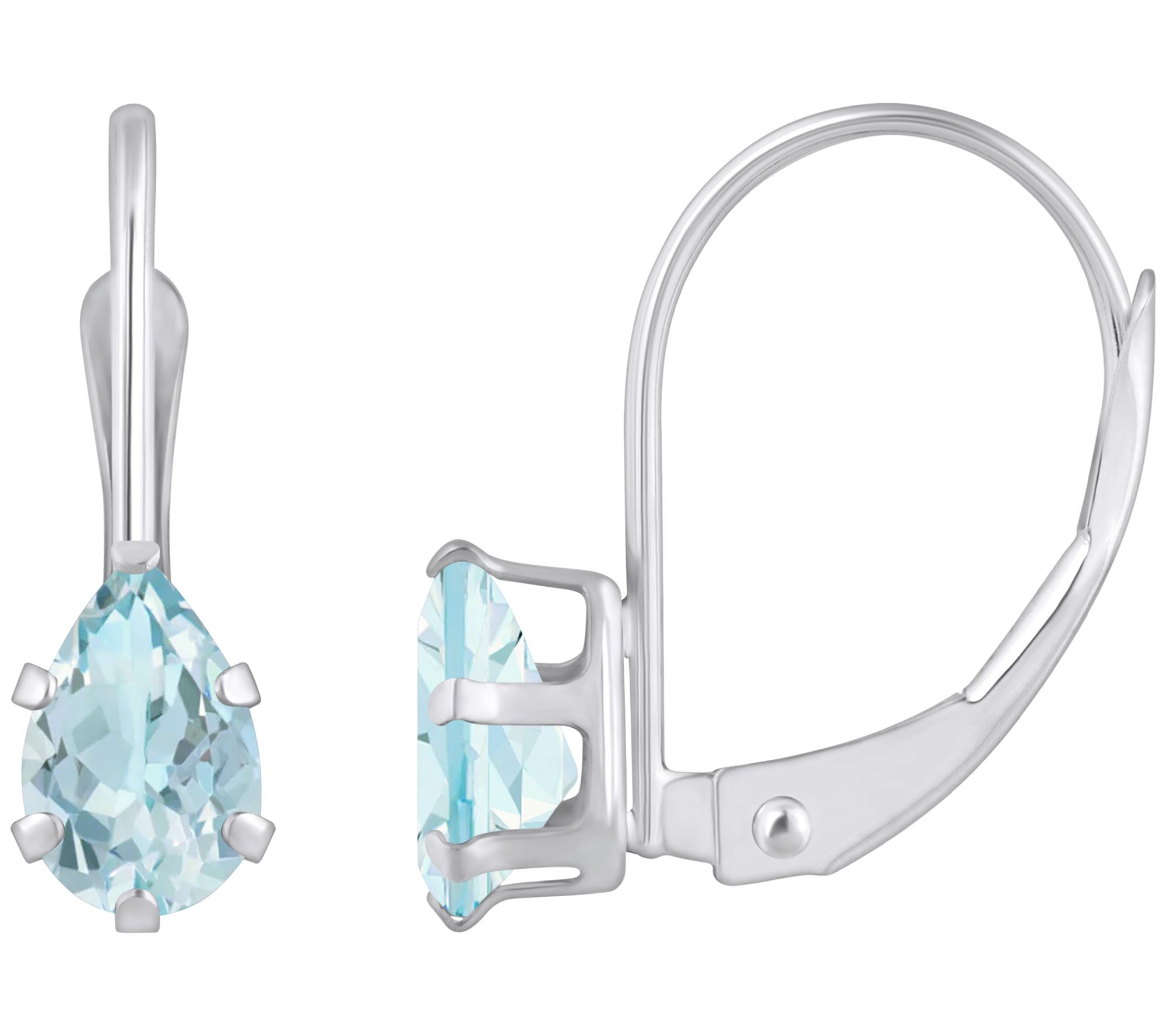 Affinity Gems Pear Cut Aquamarine Leverback Earrings, 10K Gold