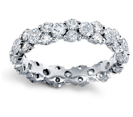Diamonique 4.60 cttw Round Cut Eternity Ring, Sterling Silver