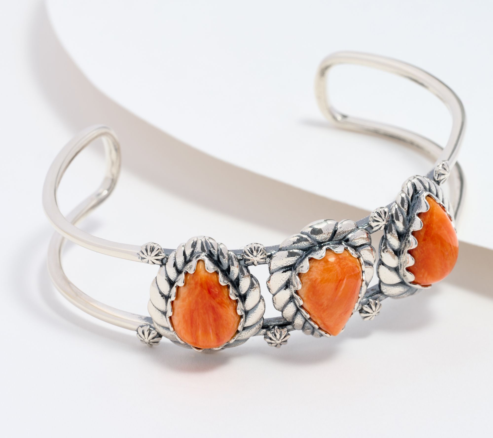 As Is American West Sterling Pear Gemstone Ro pe Cuff