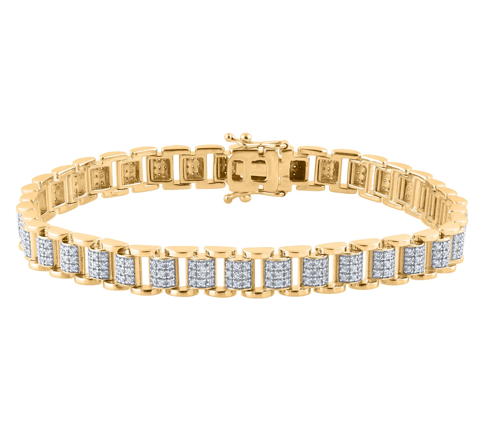Affinity Diamonds Men's 1.25 cttw Tennis Bracelet, 14K Gold