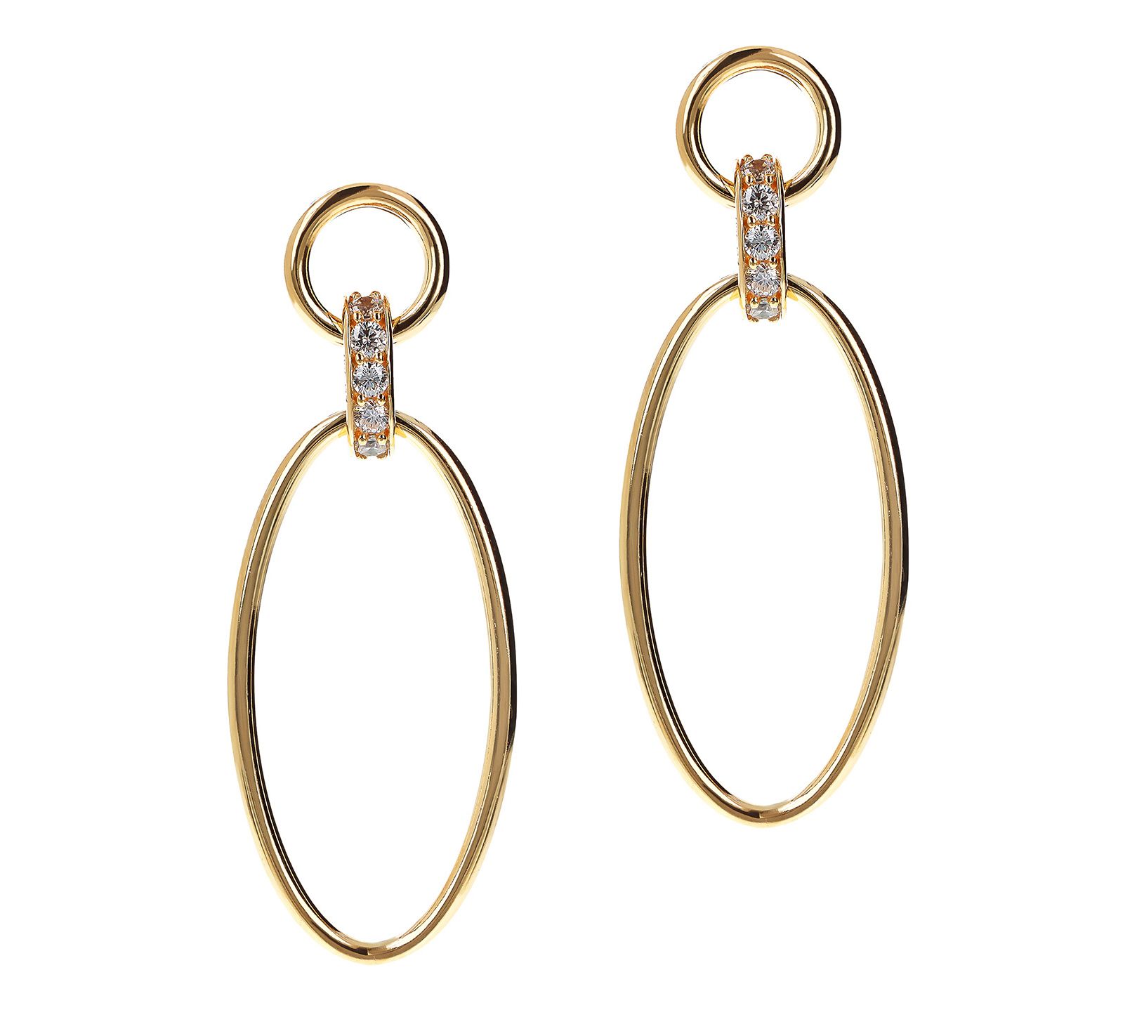 Diamonique Italia Dangle Earrings, Sterling Silver