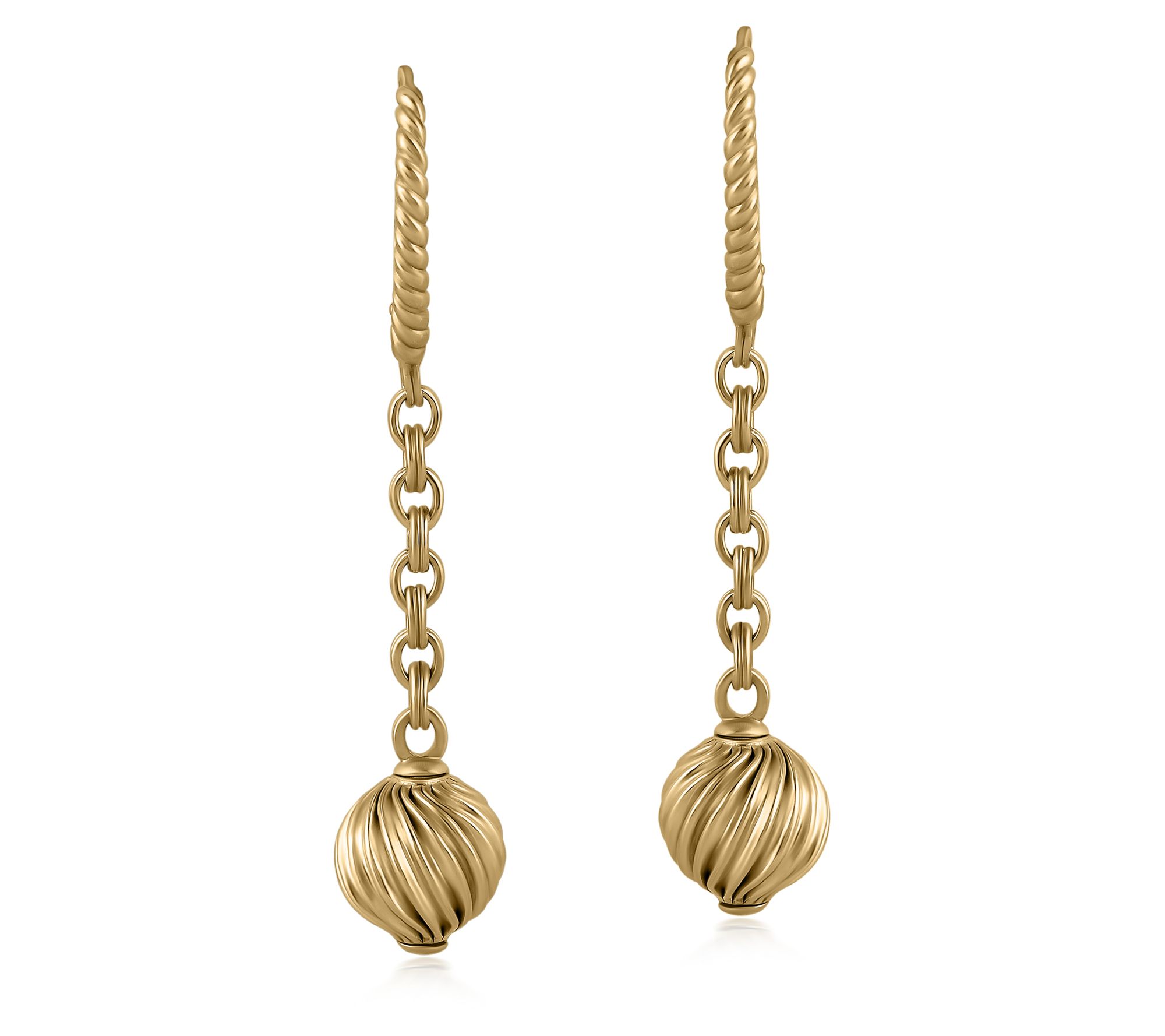 Christian James by Scott Grimes 14K Clad 2" Bead Drop Earrings