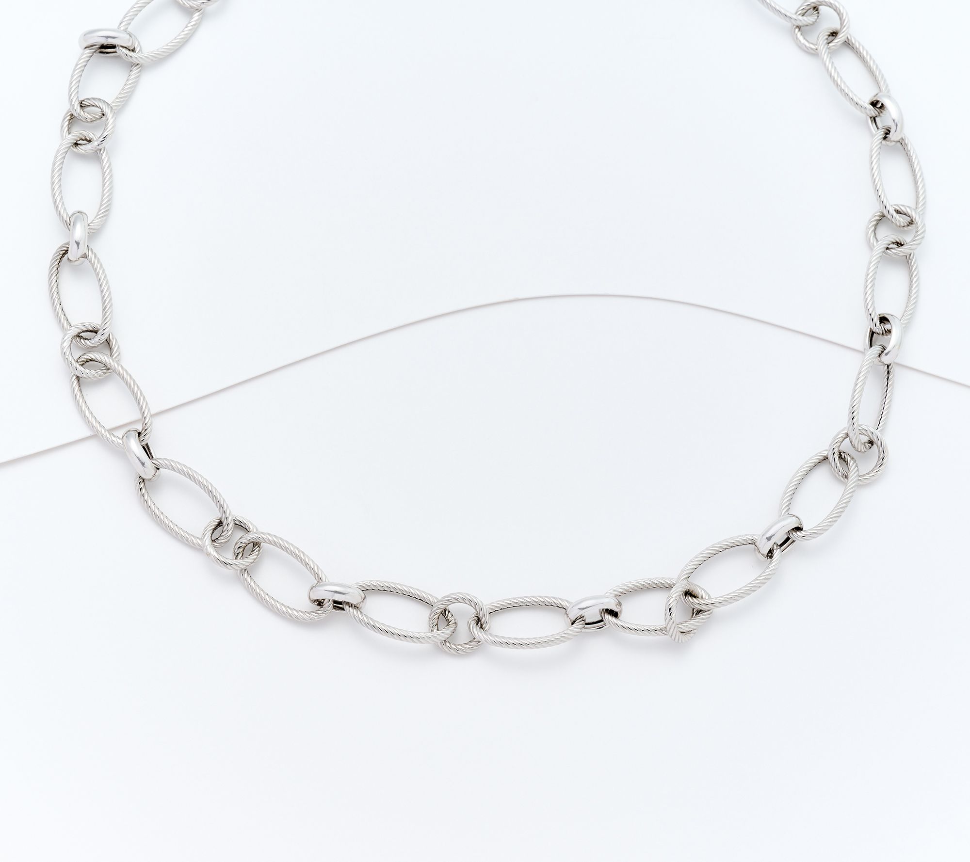 "As Is" David Markstein Sterling Silver Oval Link 20" Toggle Necklace