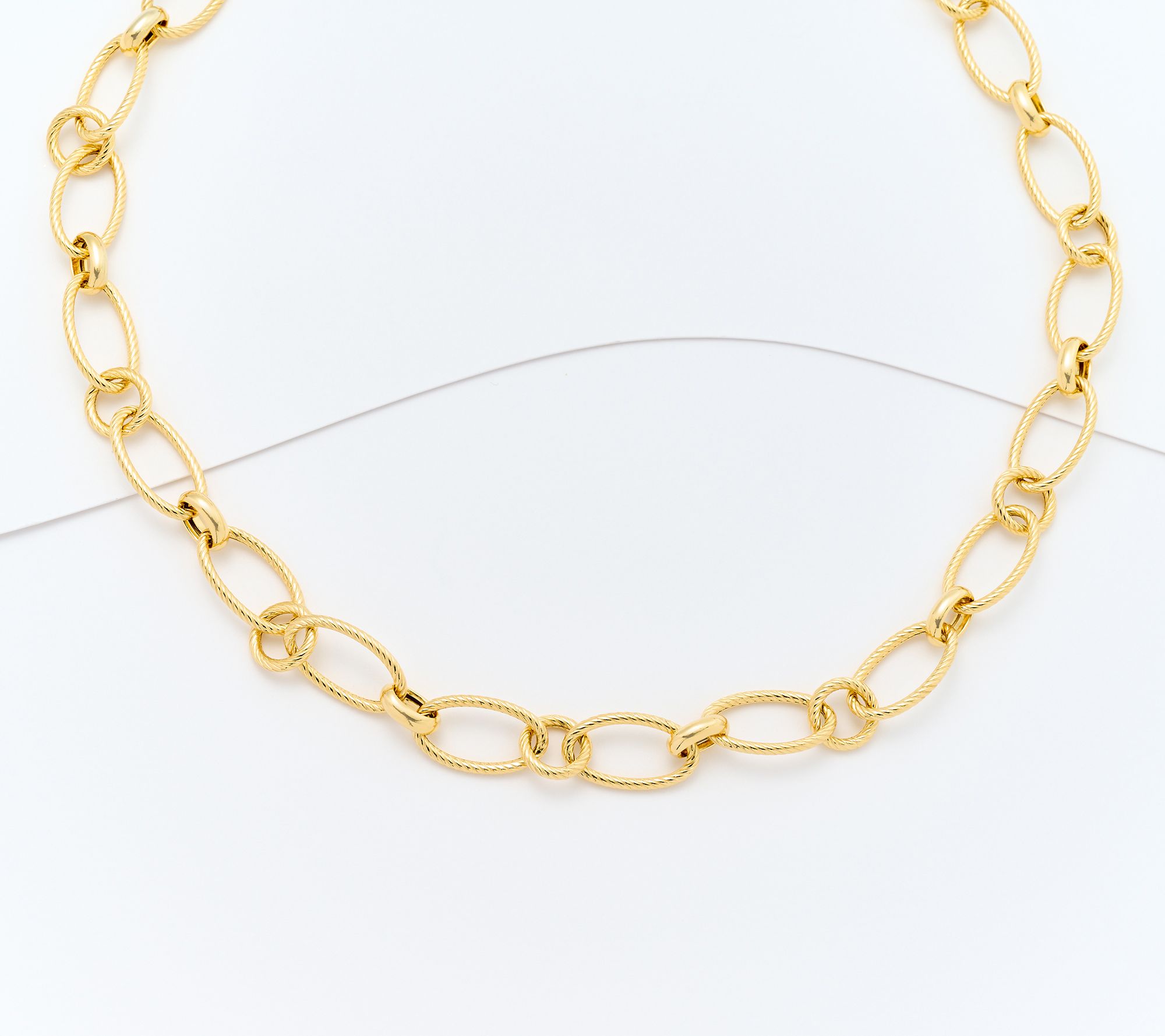 "As Is" David Markstein Sterling Silver Oval Link 20" Toggle Necklace