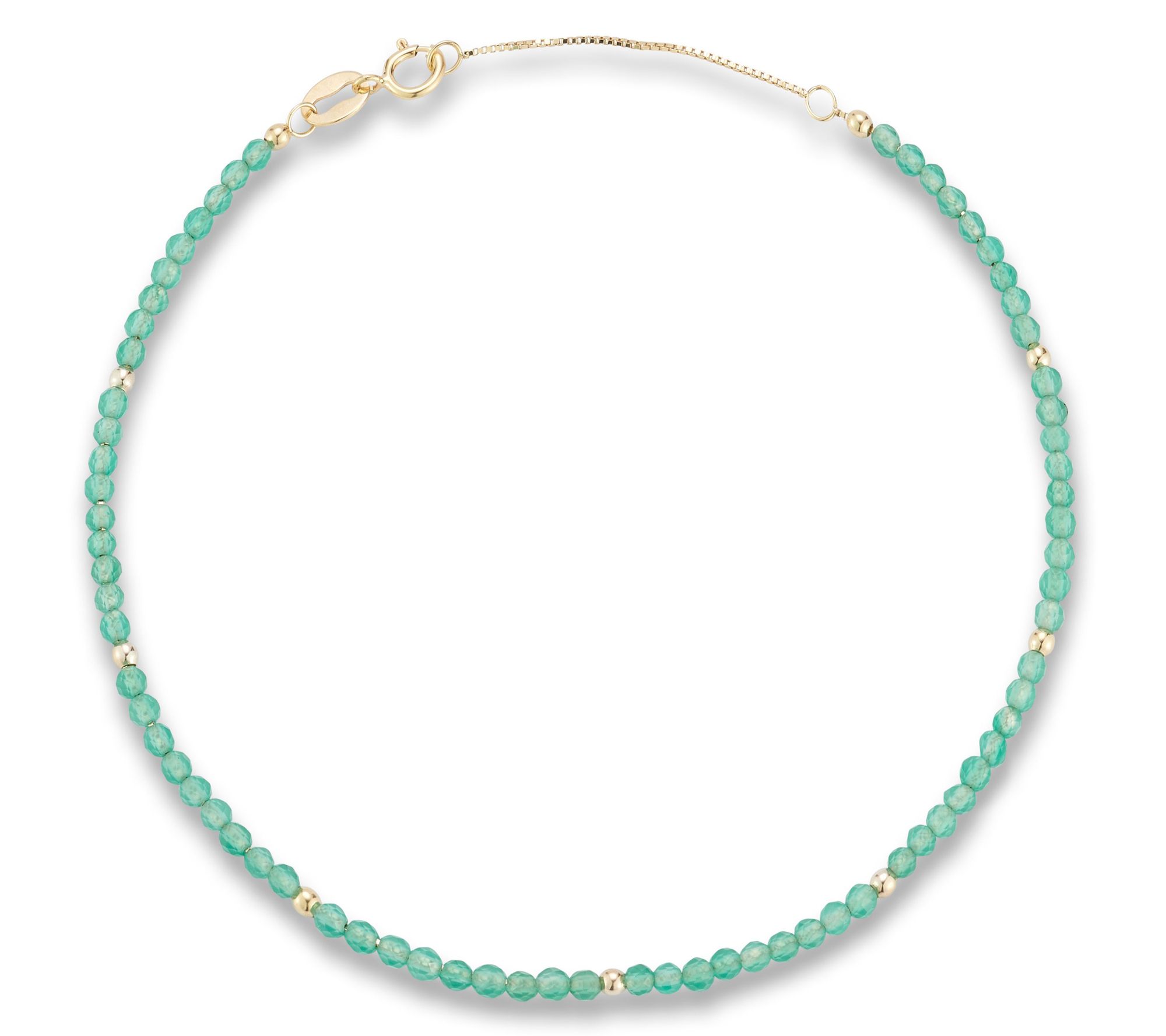 Italian Gold Aventurine Bead Bracelet, 14K