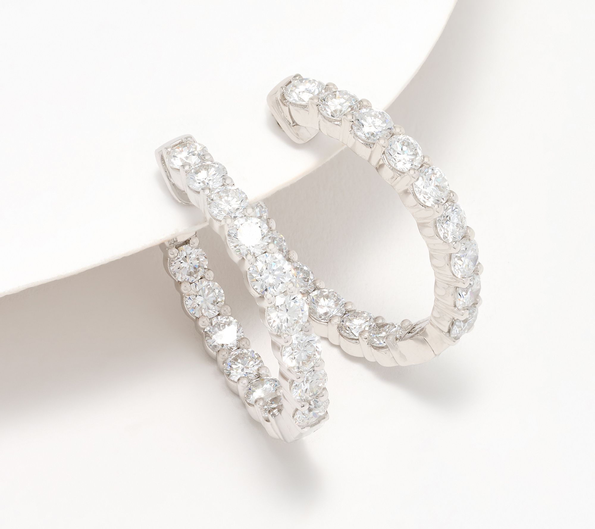 Fire Light Lab Grown Diamond 3 cttw Hoop Earrings, Sterling