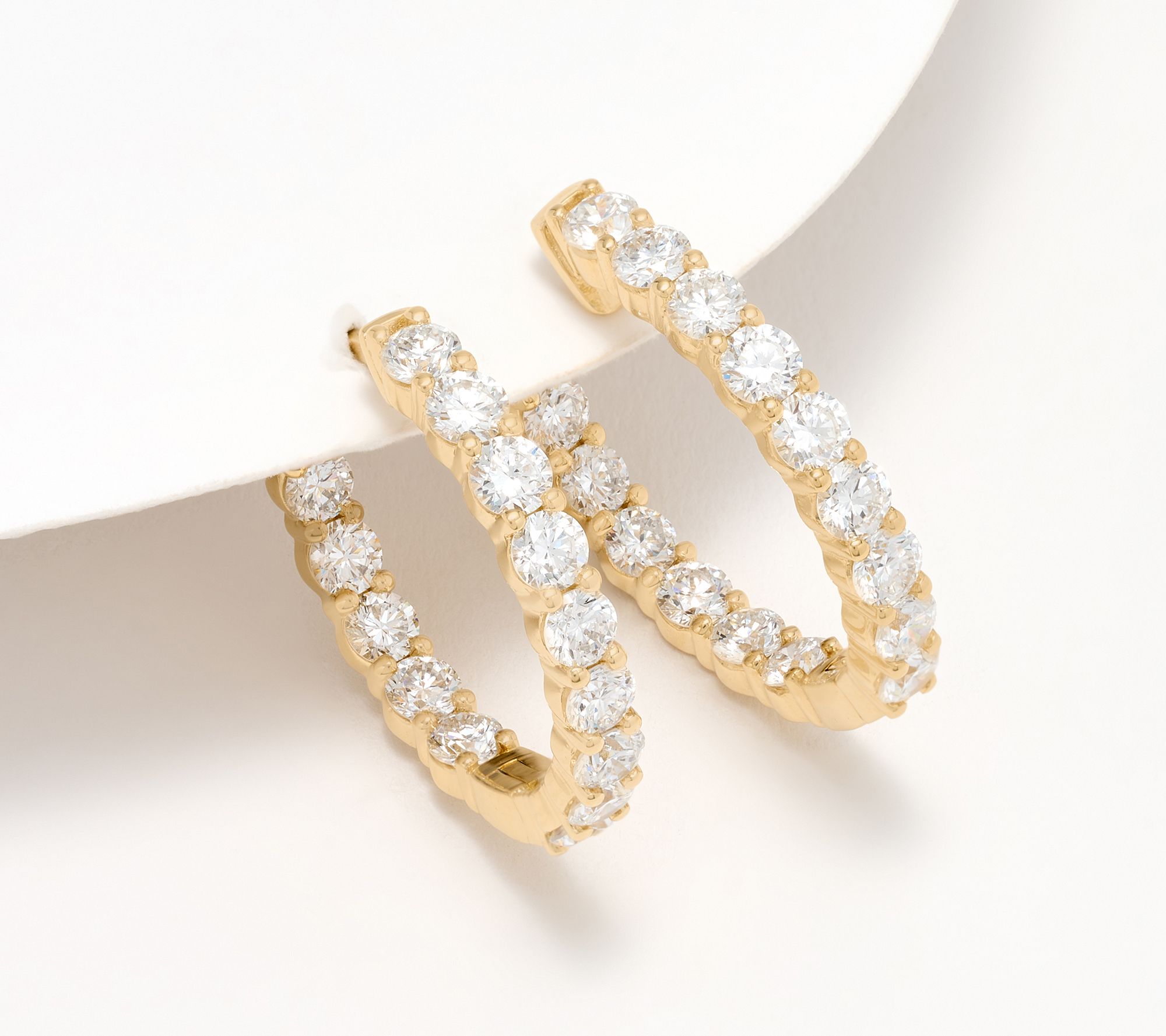 Fire Light Lab Grown Diamond 3 cttw Hoop Earrings, Sterling Silver