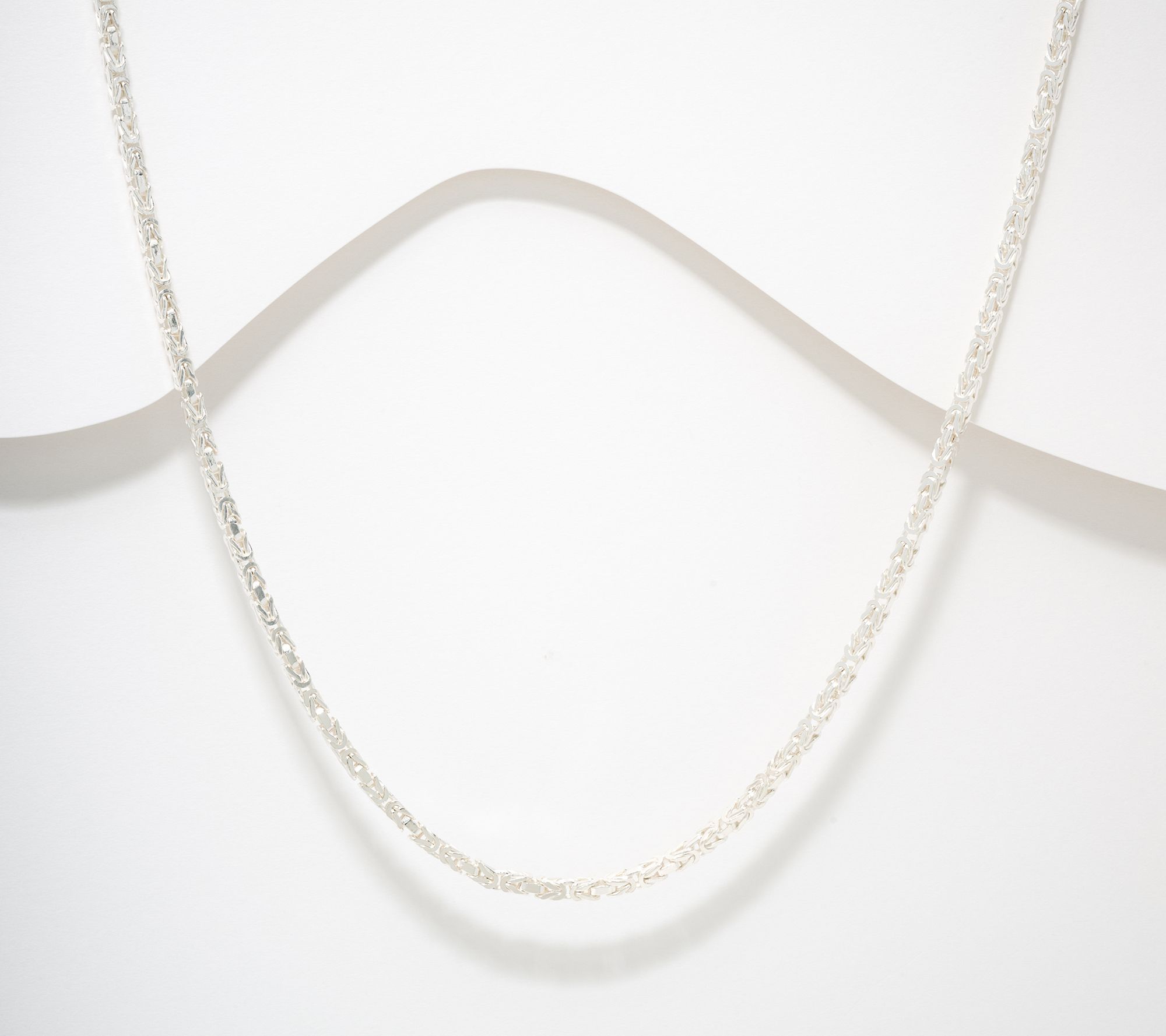 UltraFine 950 Silver Mini 2.5mm Byzantine 20" Necklace