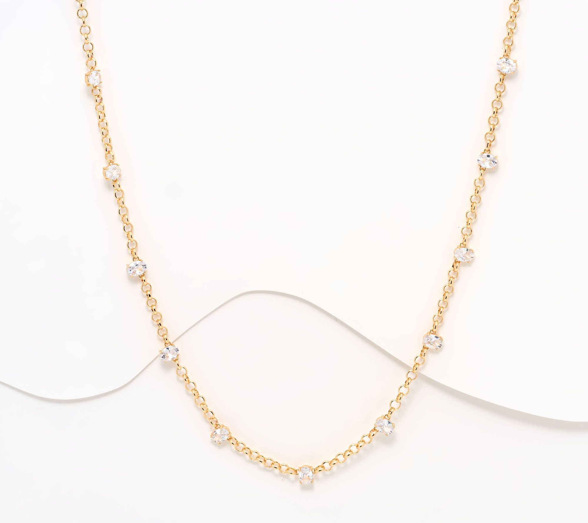 Denim and Co. Oval Station Necklace