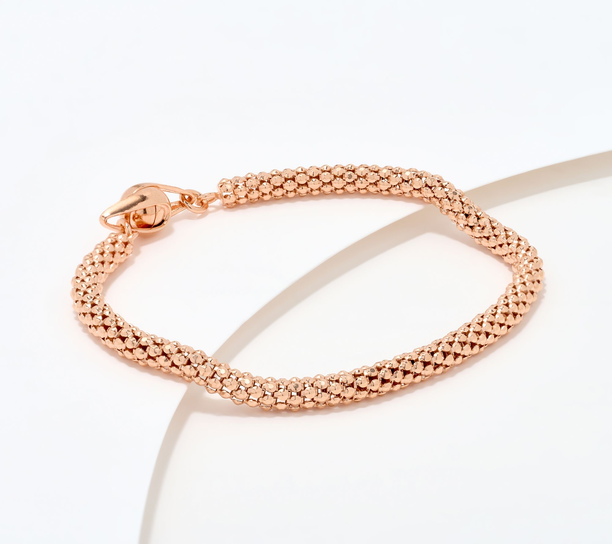 "As Is" UltraFine 950 Silver Popcorn Chain Magnetic Clasp Bracelet