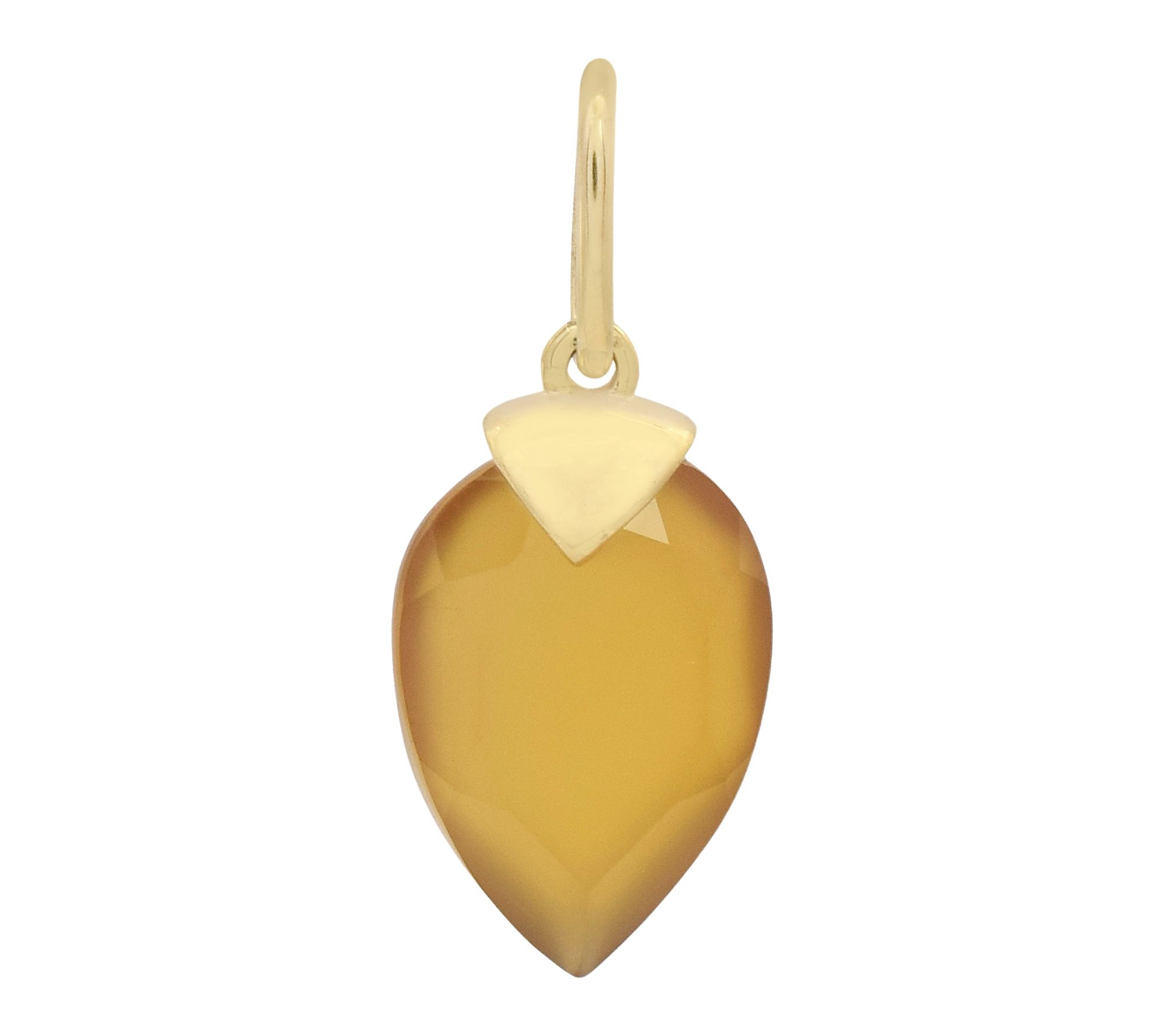 Affinity Gems Yellow Chalcedony Pendant, 14K Gold Plated