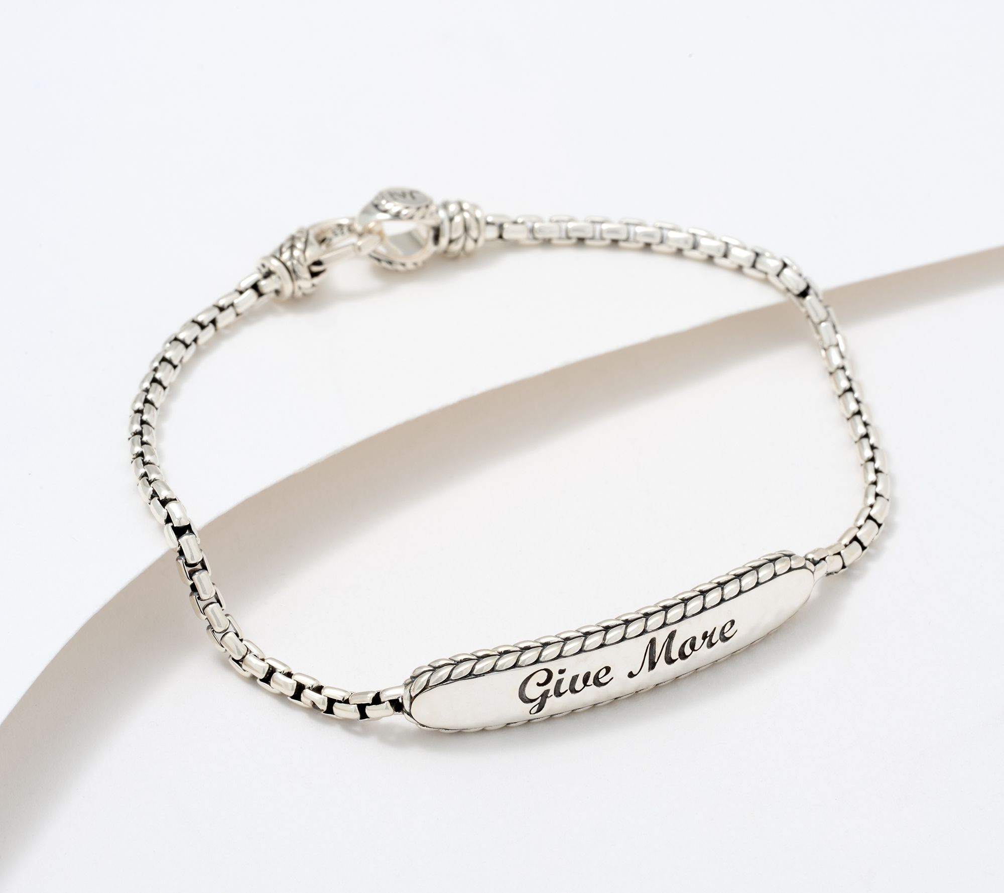 JAI Sterling Silver Give More, Want Less 2.7mm Bracelet, 11.5g