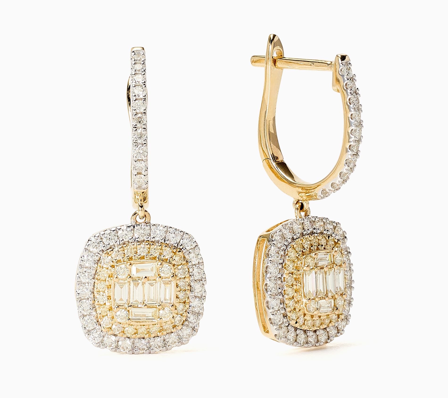 Affinity Diamonds 1.00 cttw Cushion Cut Earring, 14k YG