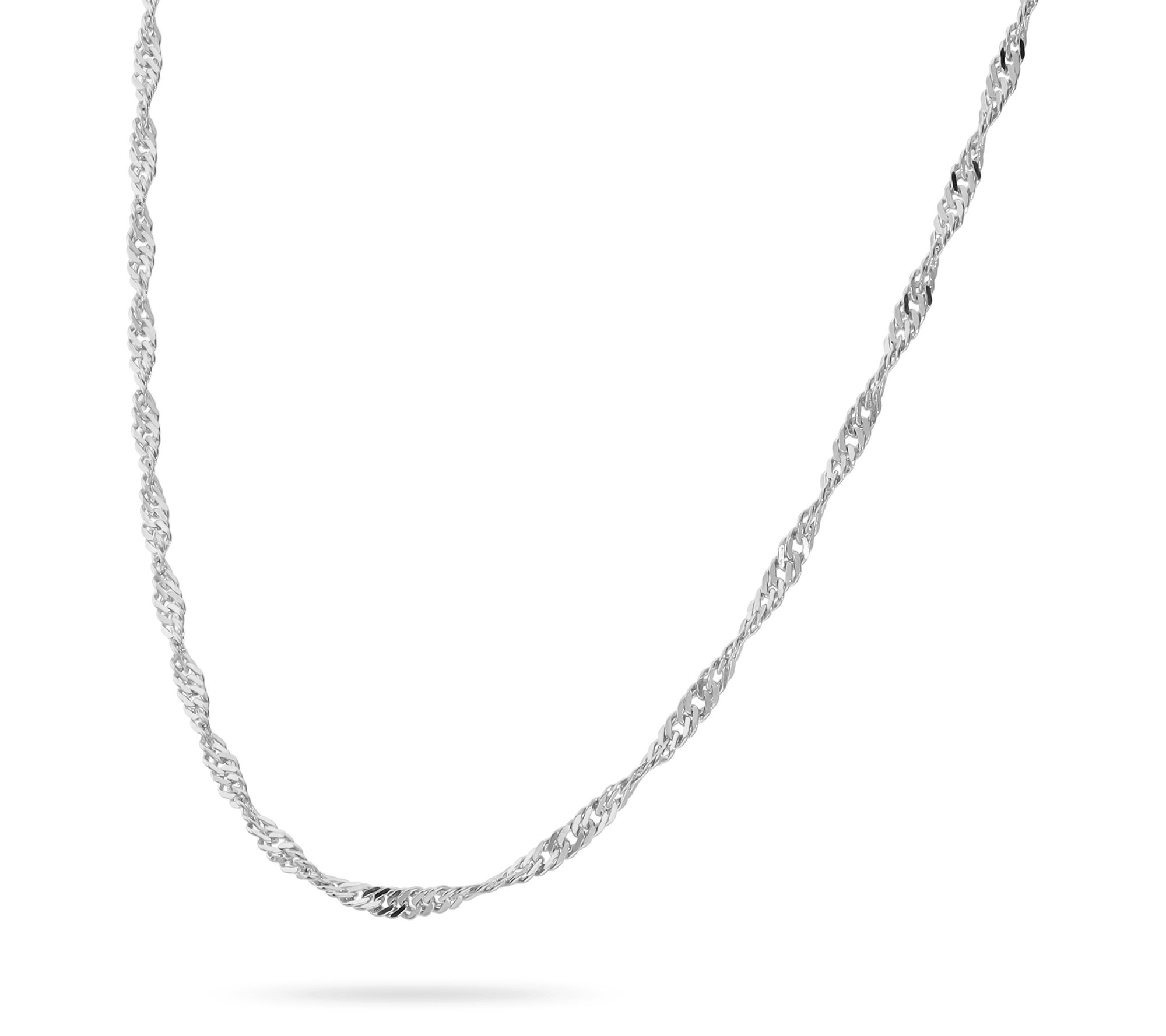 Ultrafine 950 Silver 16" Singapore Chain Necklace