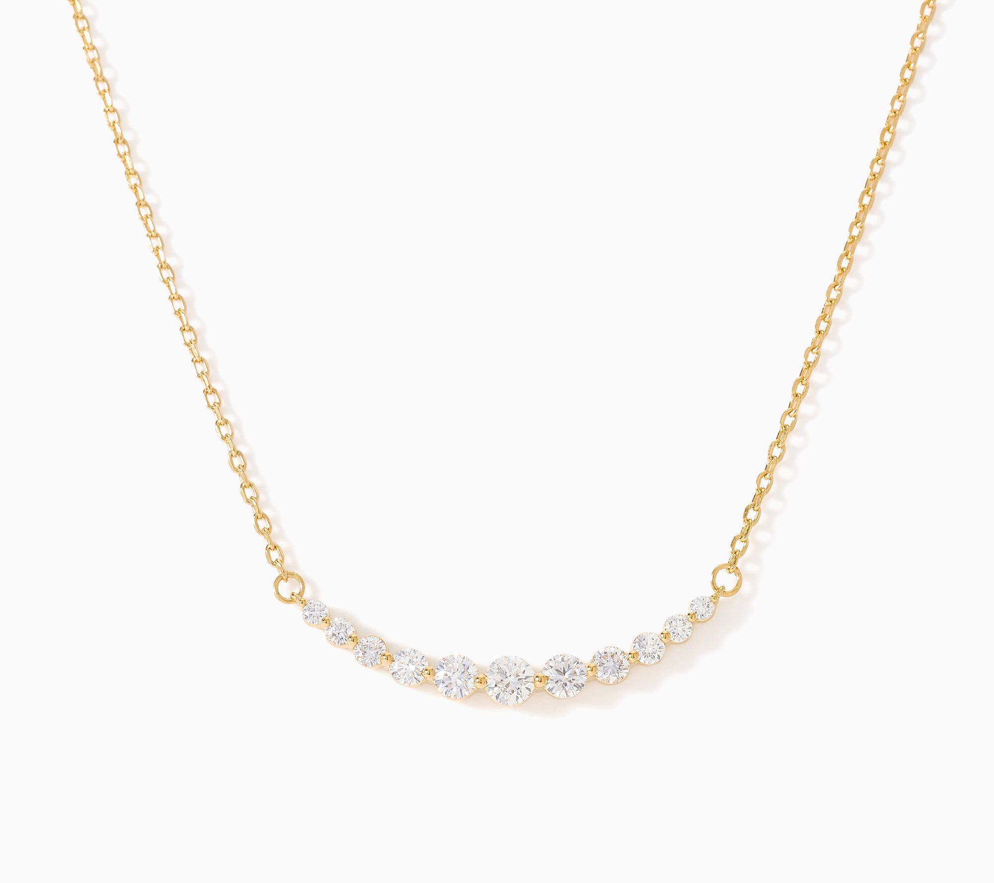 Fire Light Lab Grown Diamonds 0.50 ctw Floating Smile Necklace, Sterl