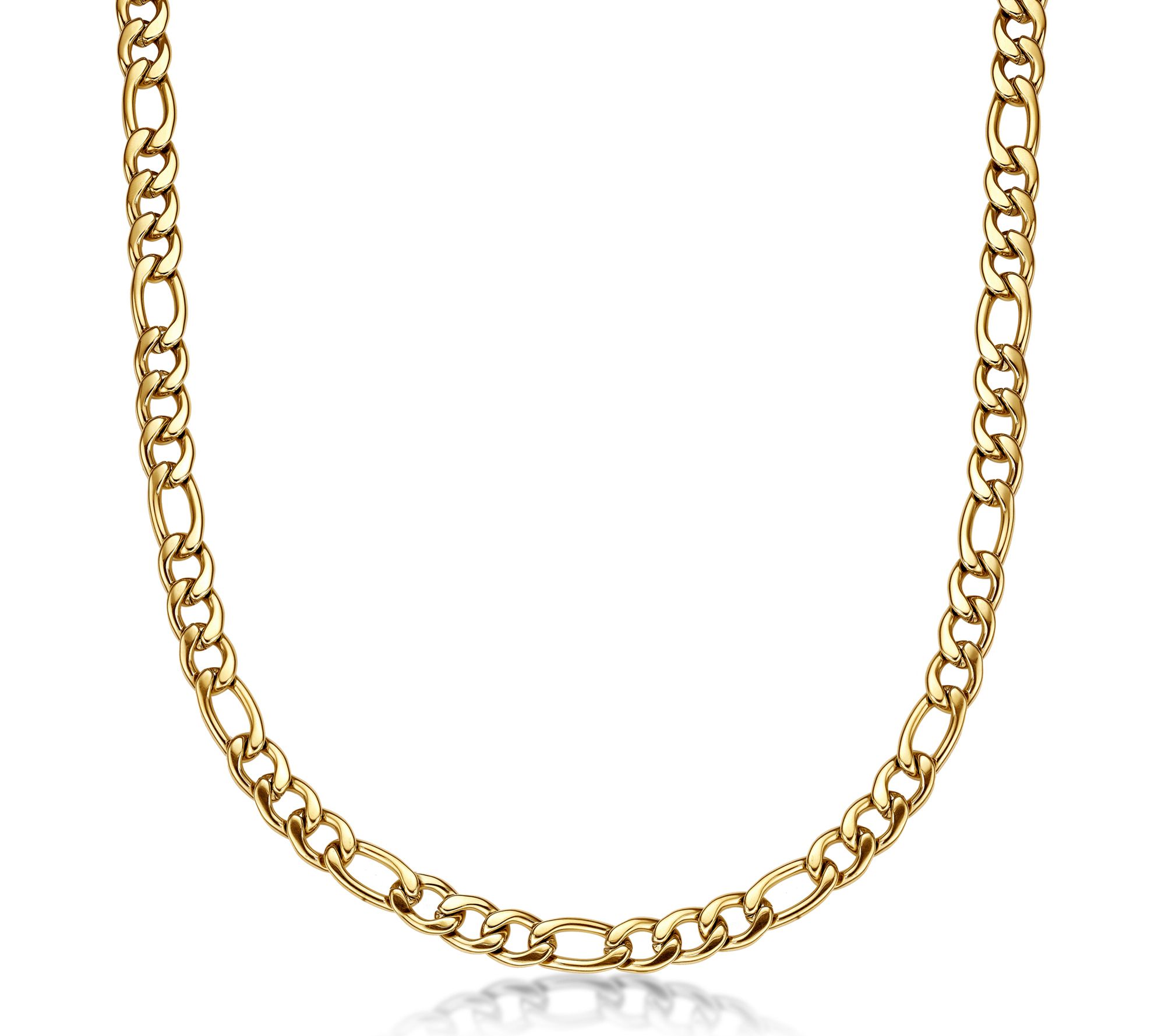 LYNX Men's Stainless Steel 9MM Figaro Chain Necklace