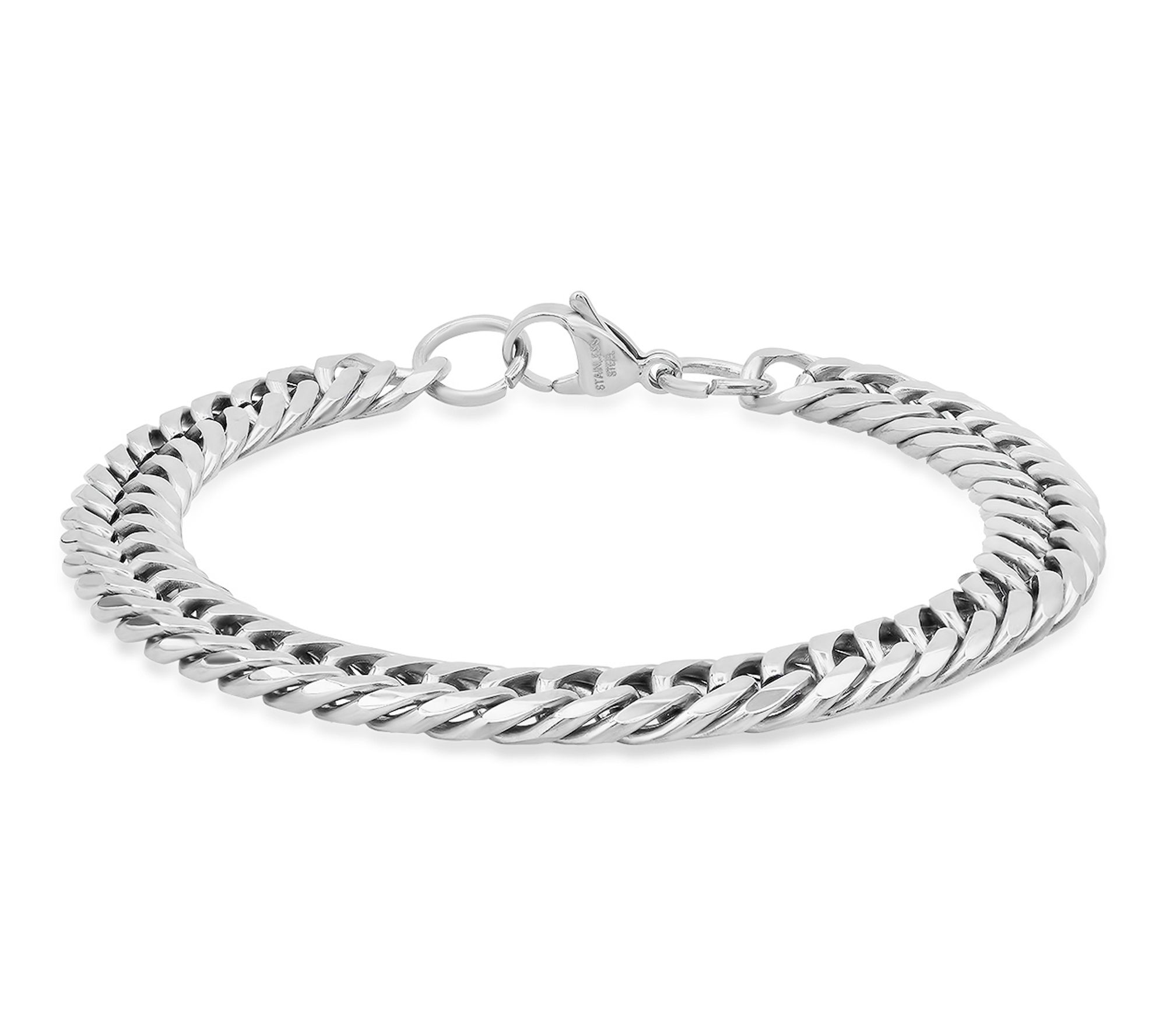 Steel by Design Men's Flat Curb Link Bracelet