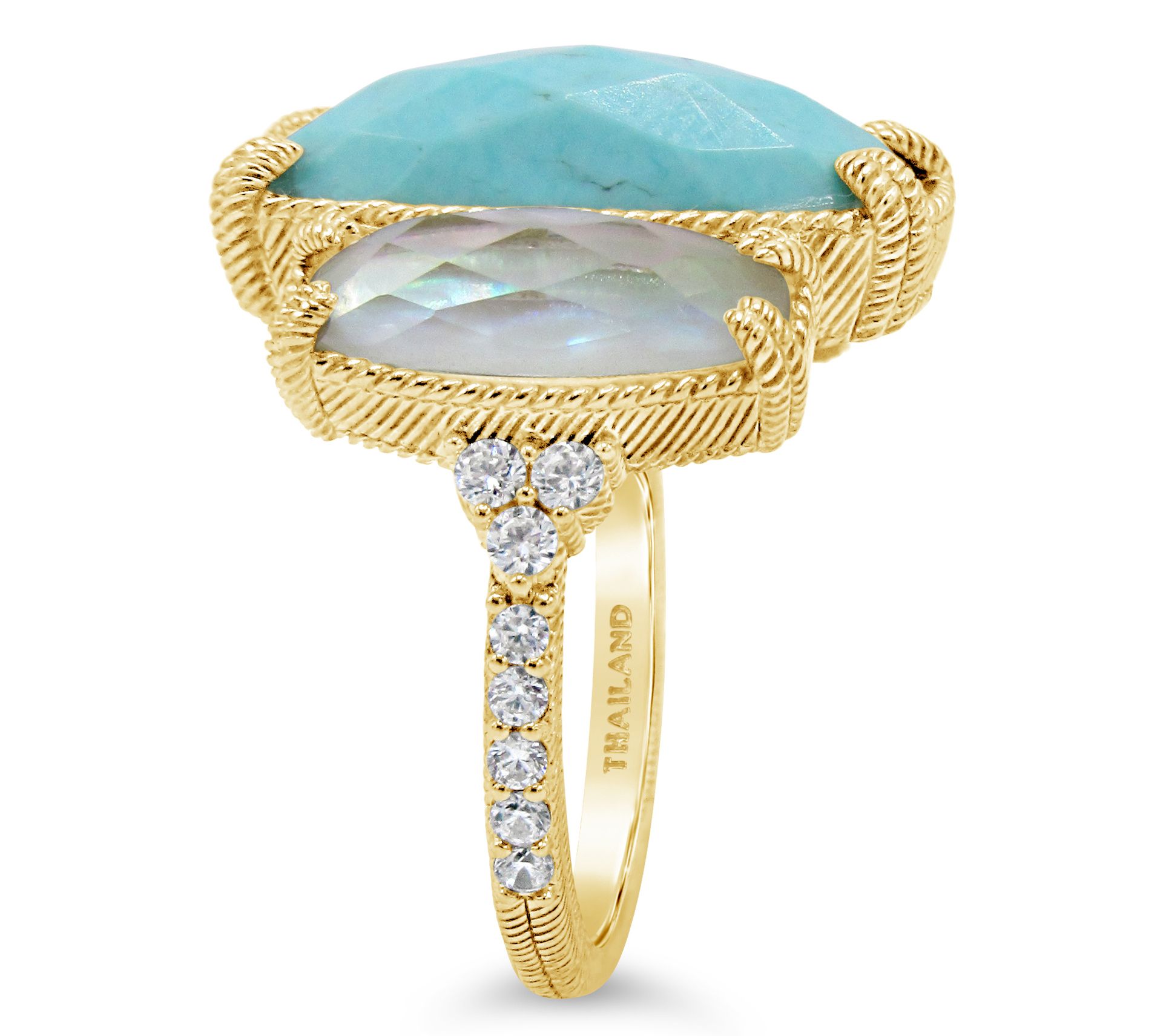 Judith Ripka 14K Yellow GoldClad Gemstone & Diamonique Ring