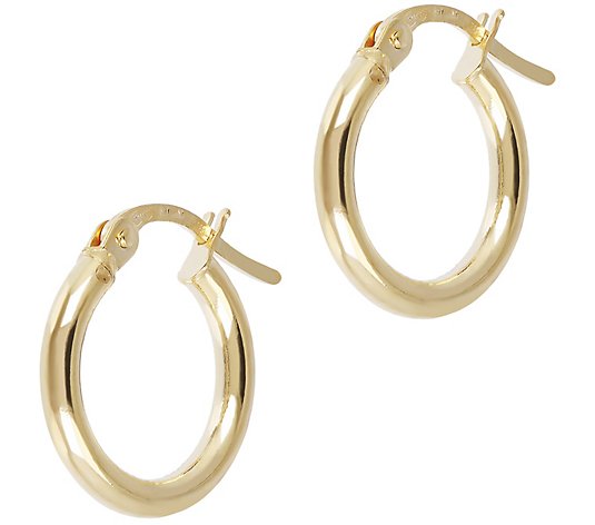 Italian Gold 1/2" Round Hoop Earrings, 18K
