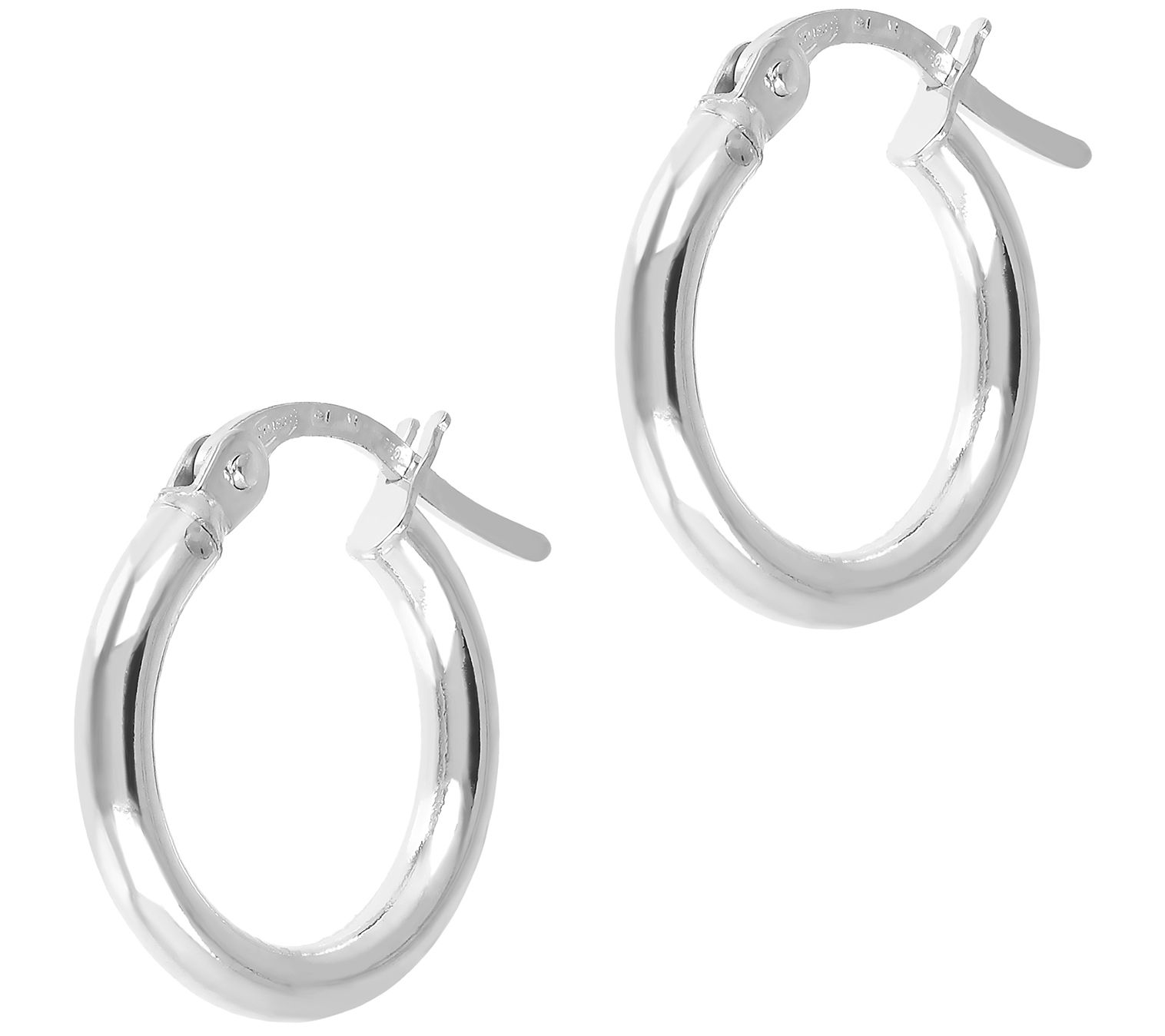 Italian Gold 1/2" Round Hoop Earrings, 18K