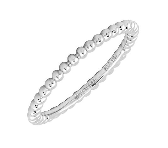 Simply Stacks Sterling Silver Polished 1.5mm Beaded Ring