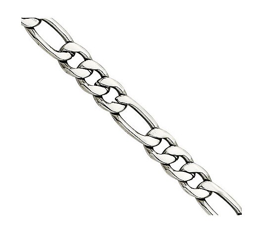 Stainless Steel 7.3mm 8" Figaro Chain Bracelet