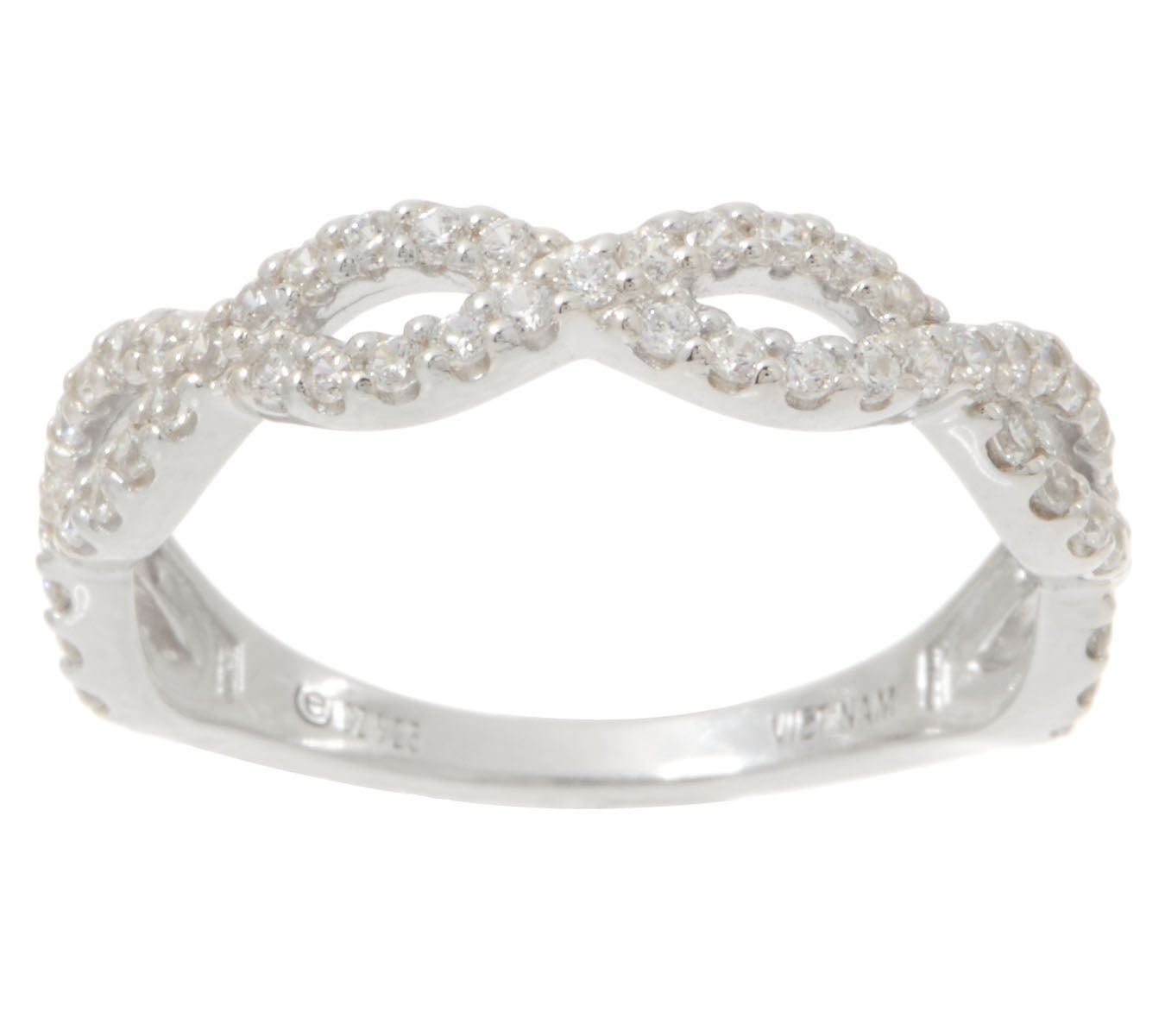 Diamonique Infinity Band Ring, Sterling - QVC.com