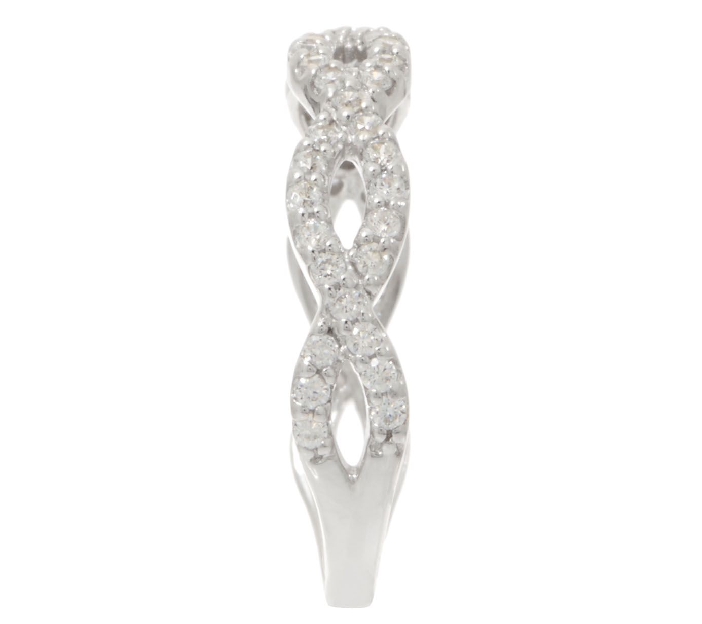 Diamonique Infinity Band Ring, Sterling - QVC.com