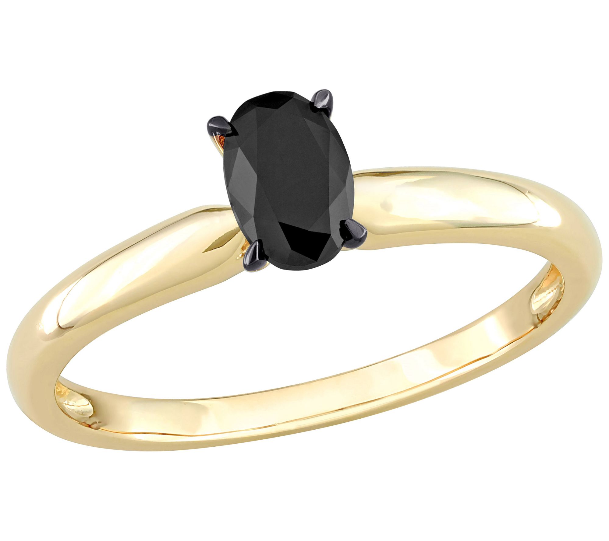 Affinity 0.50 cttw Oval Cut Black Diamond R ing, 14K Gold