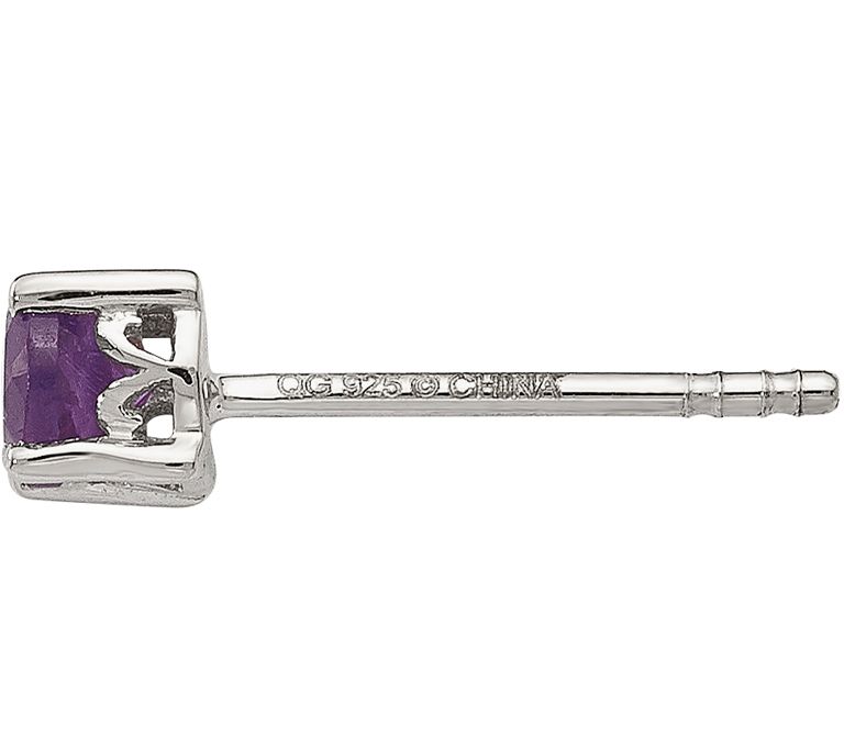 Sterling 4mm Round Gemstone Post Earrings