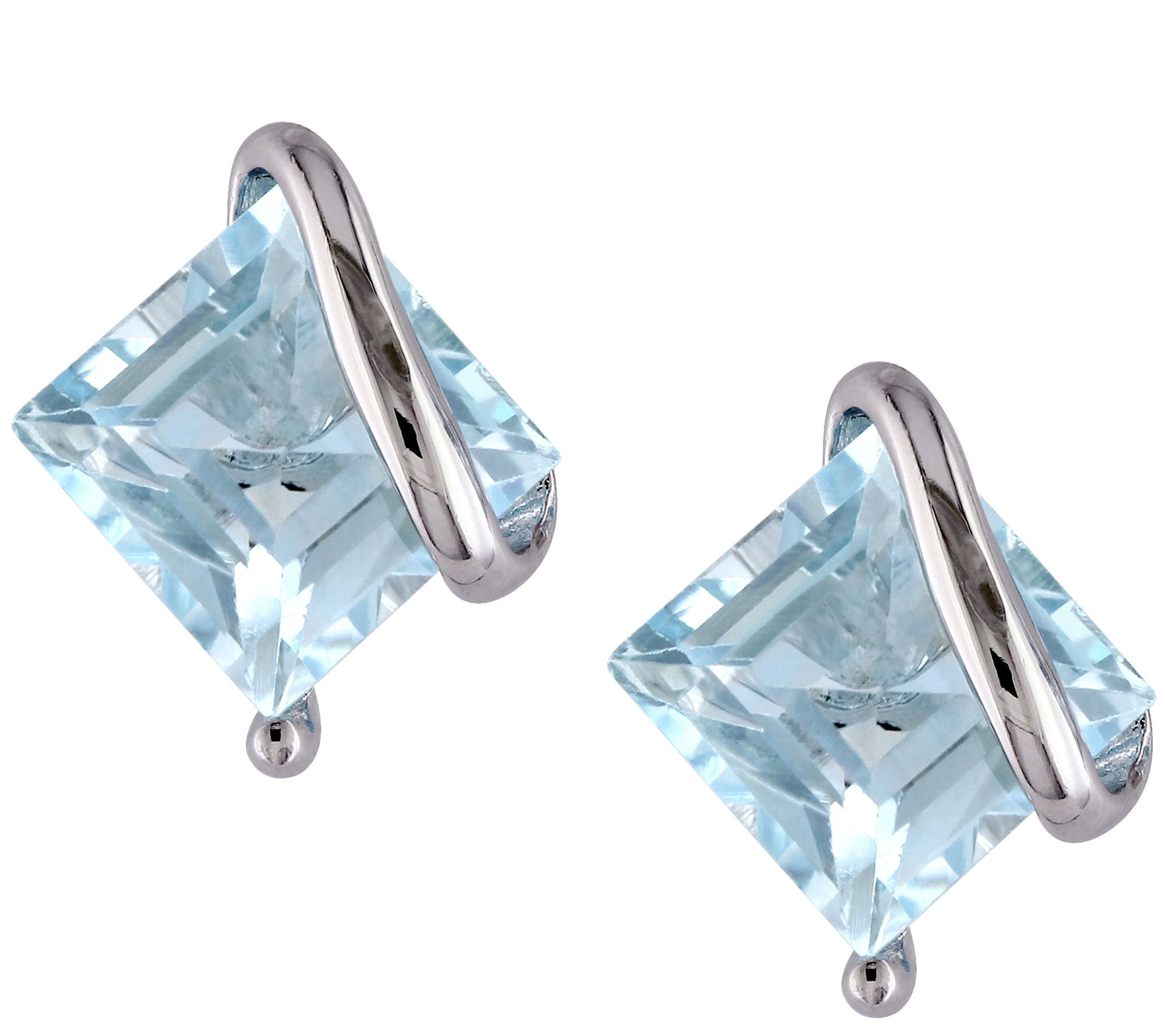 Sterling 2.75 cttw Blue Topaz Stud Earrings - QVC.com