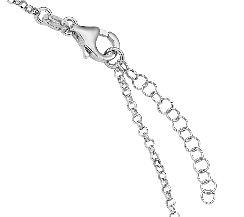 Italian Silver Oval Textured Pendant w/Chain Sterling - QVC.com