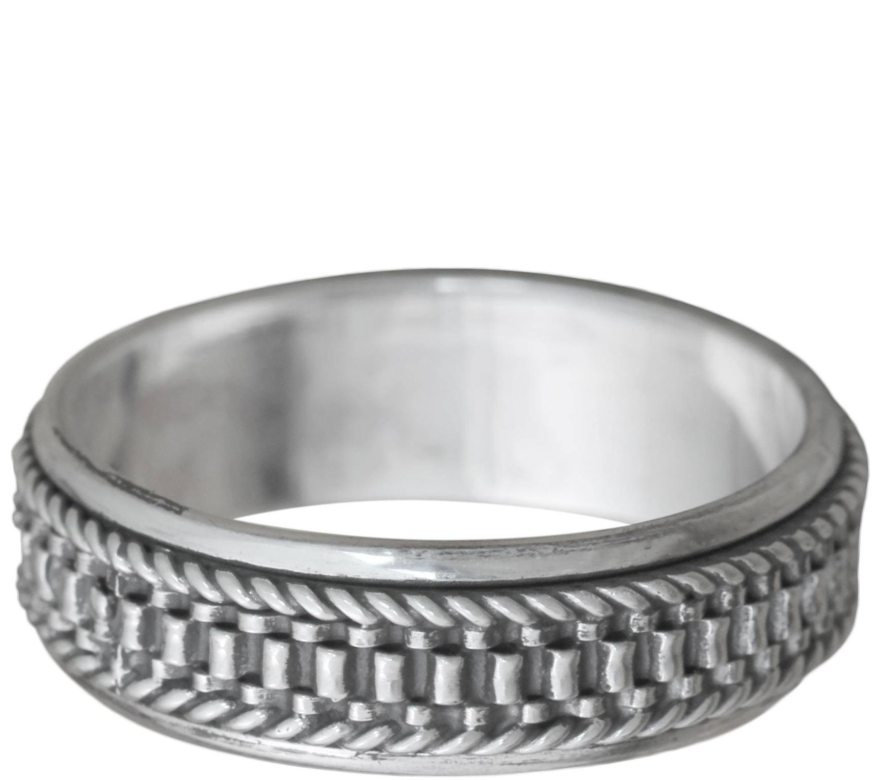 Novica Artisan Crafted Sterling Raised D EsignBand Ring - QVC.com