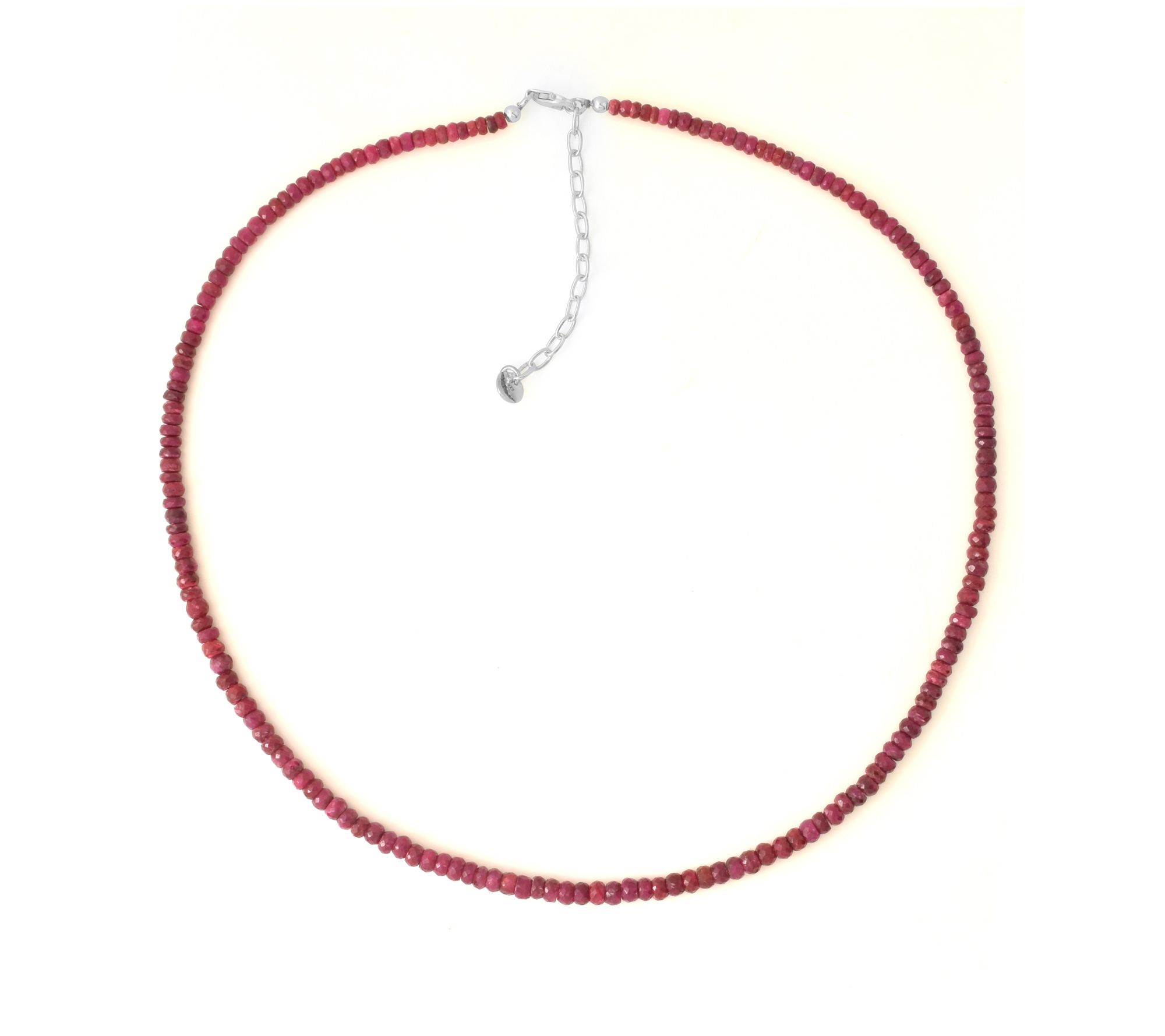 Sterling Silver Faceted Gemstone Bead Necklace