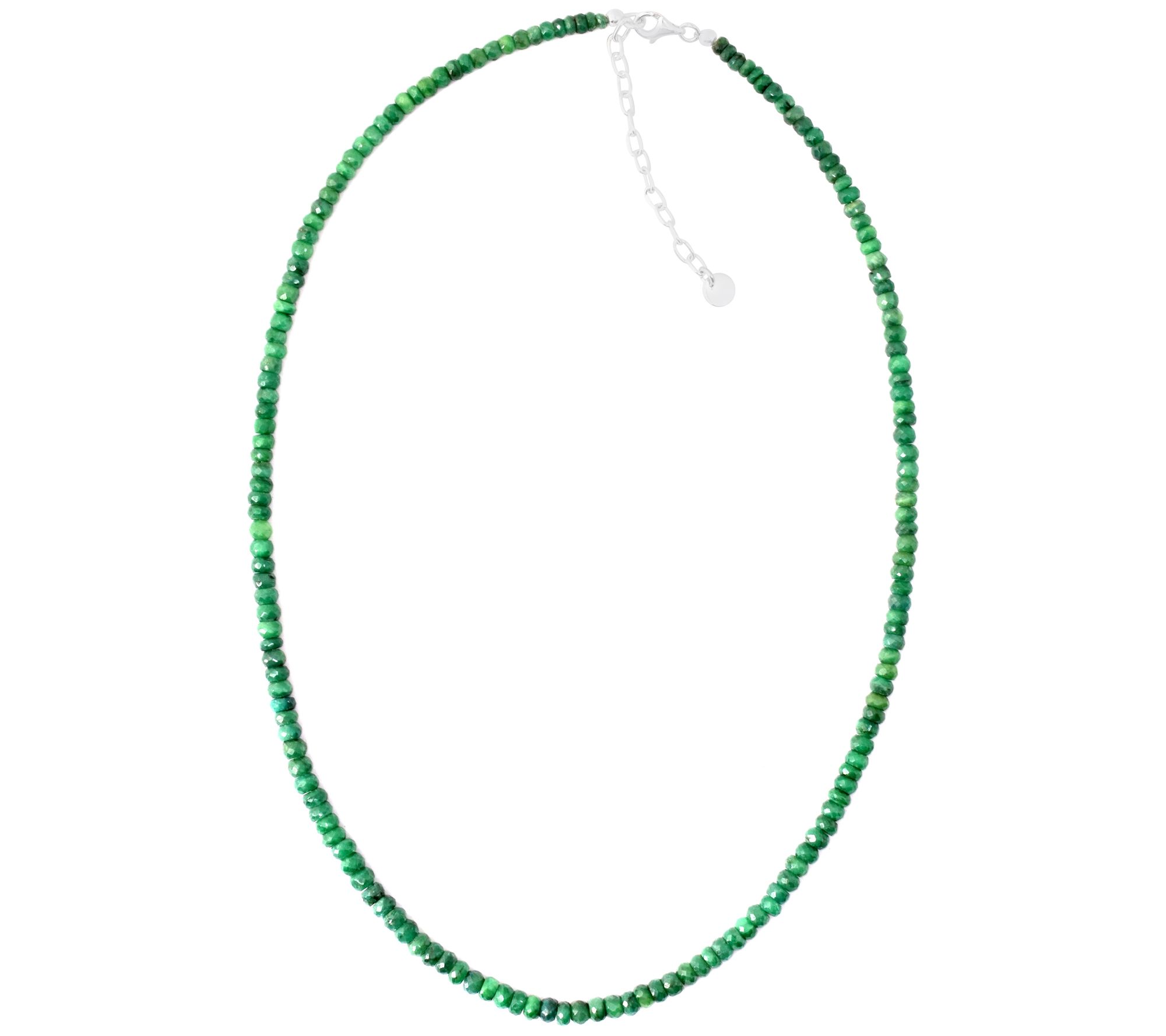 Sterling Silver Faceted Gemstone Bead Necklace