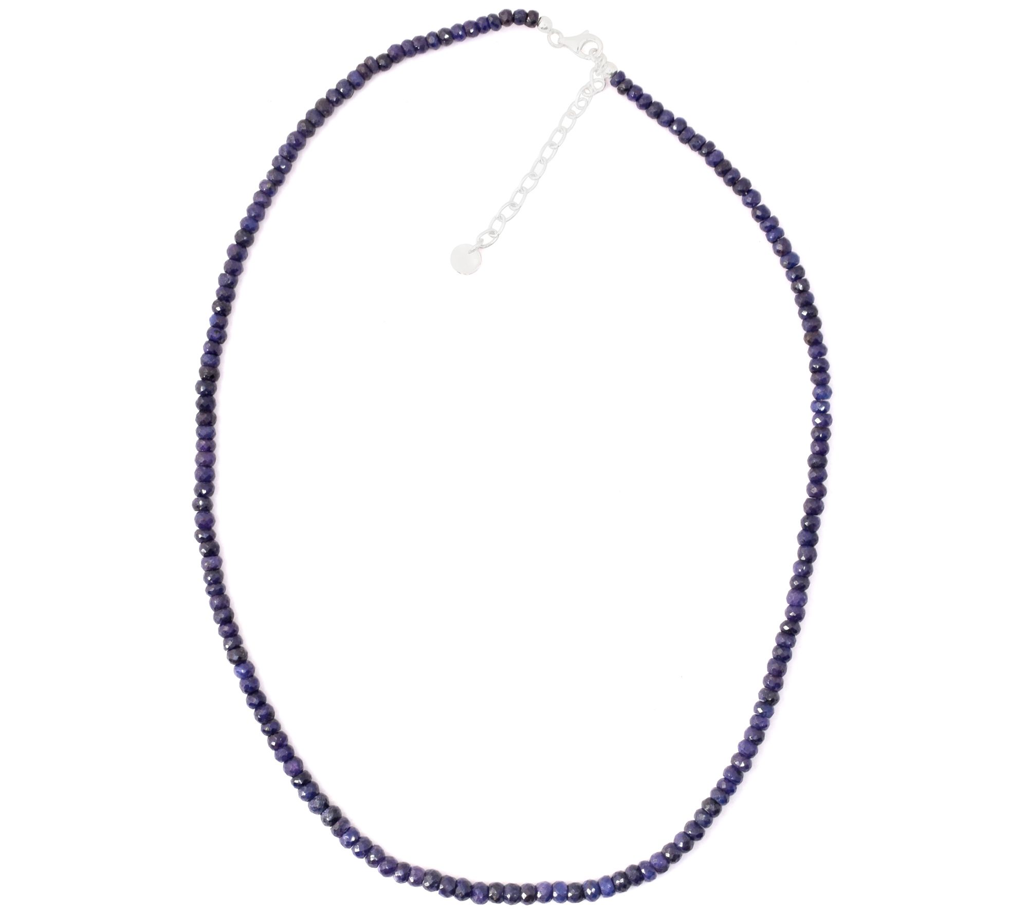 Sterling Silver Faceted Gemstone Bead Necklace