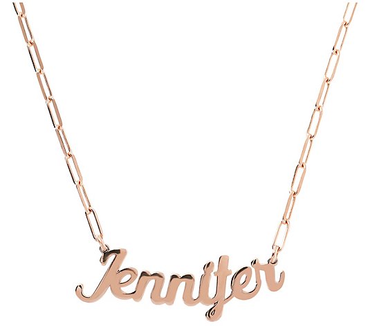 Veronese 18K Clad Personalized Paperclip Link Necklace