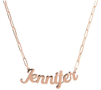 Veronese 18K Clad Personalized Paperclip Link Necklace - J401340
