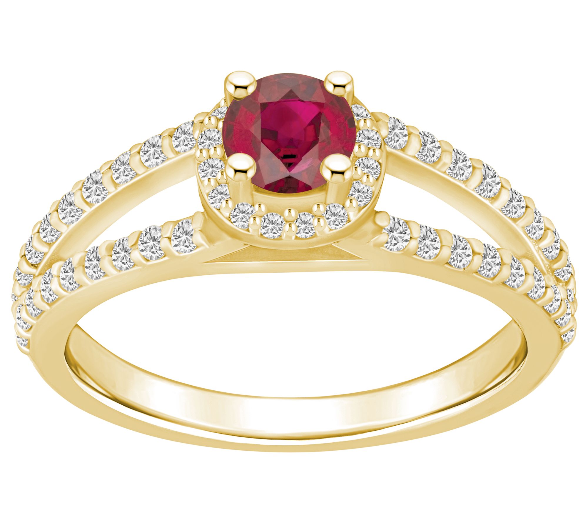 Affinity Gems Precious Gemstone & Diamond Halo Ring, 14K Gold