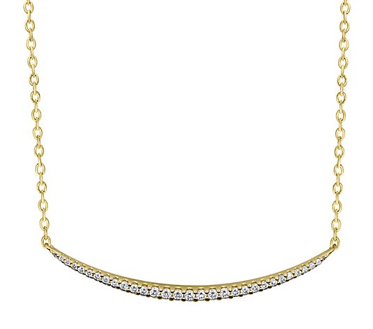 0.40 cttw Diamond Scalloped Necklace, 14K Go old Plated