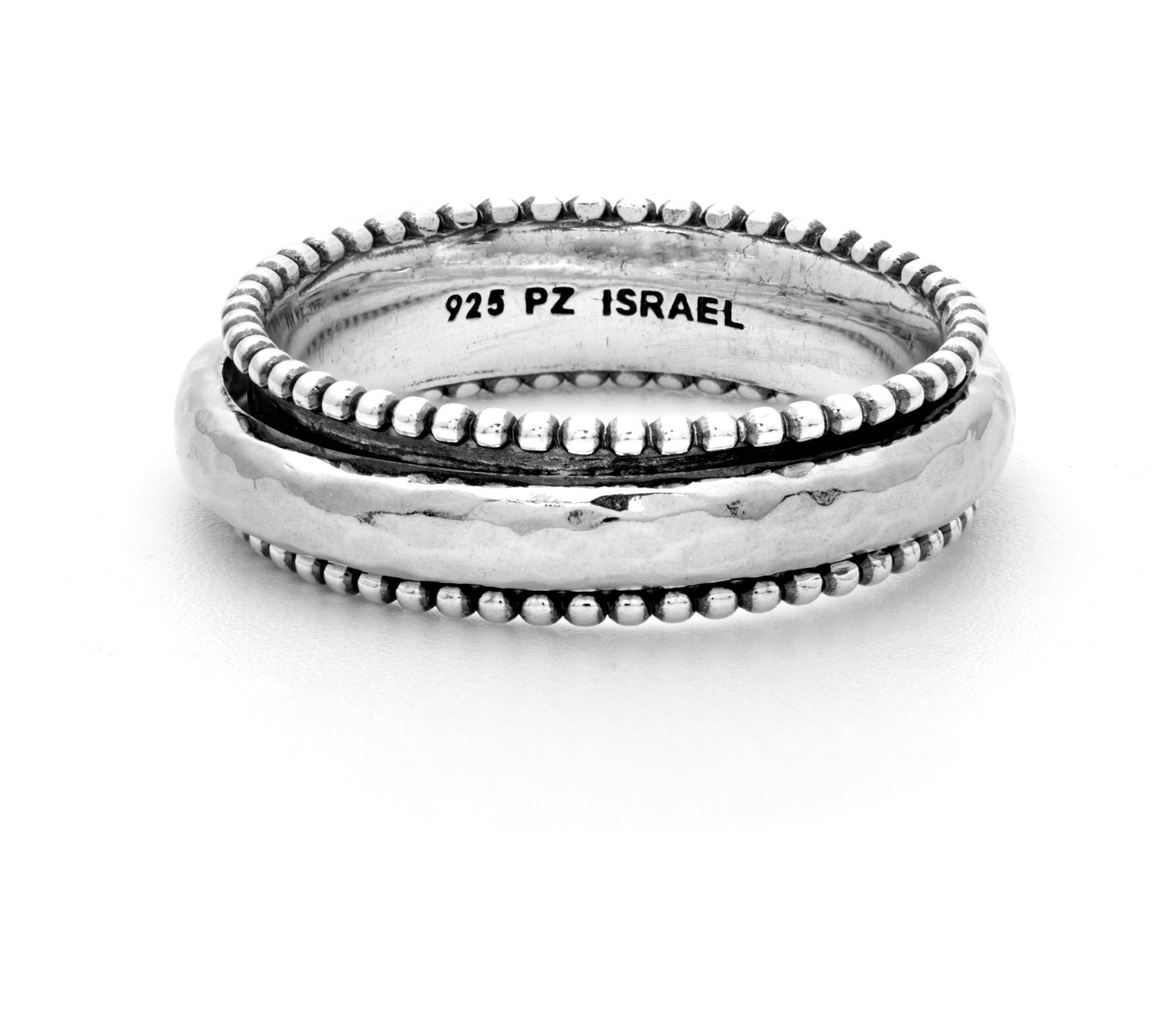 Or Paz Sterling Silver Beaded Spinner Ring