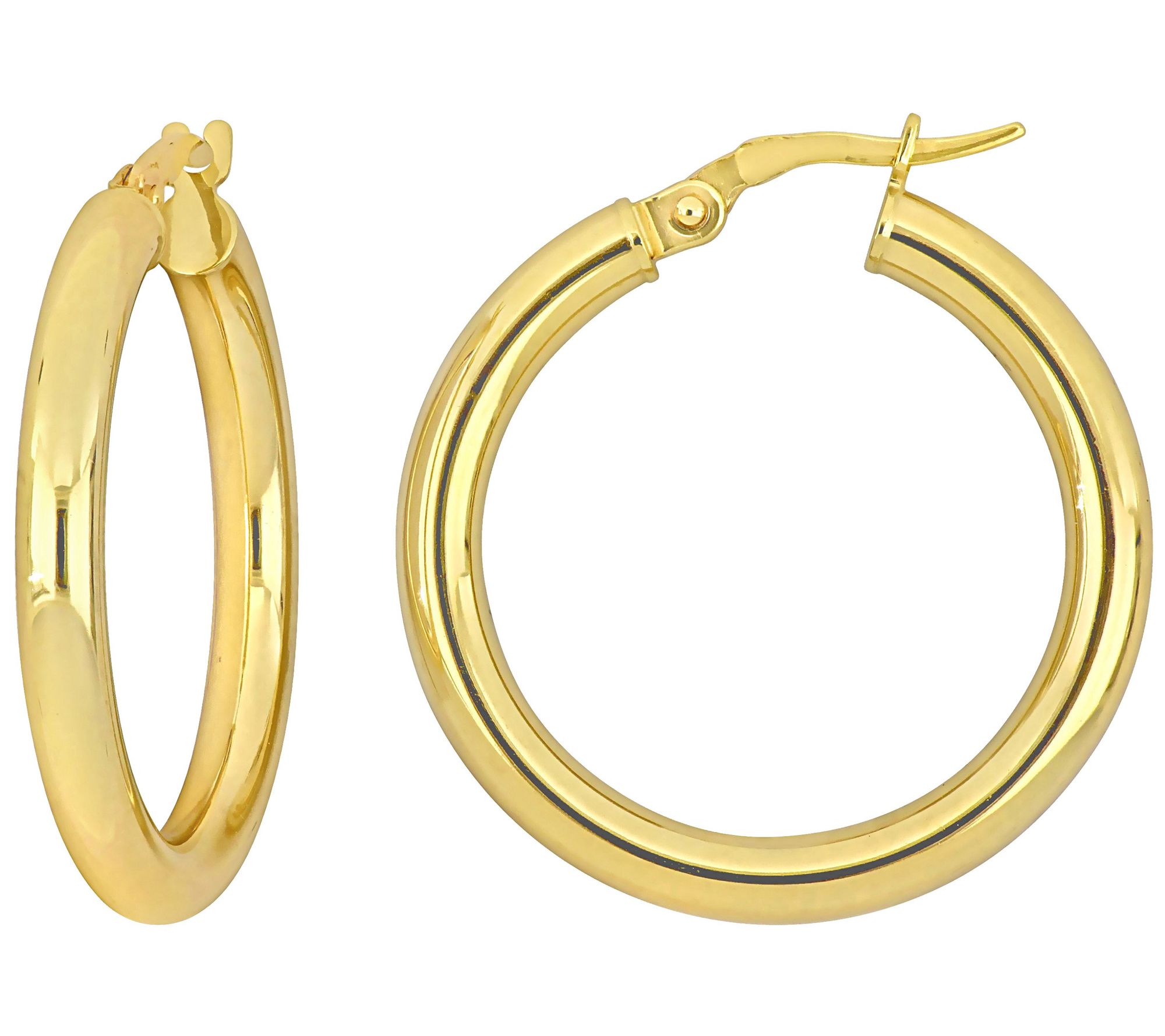 14K Gold Polished Hoop Earrings