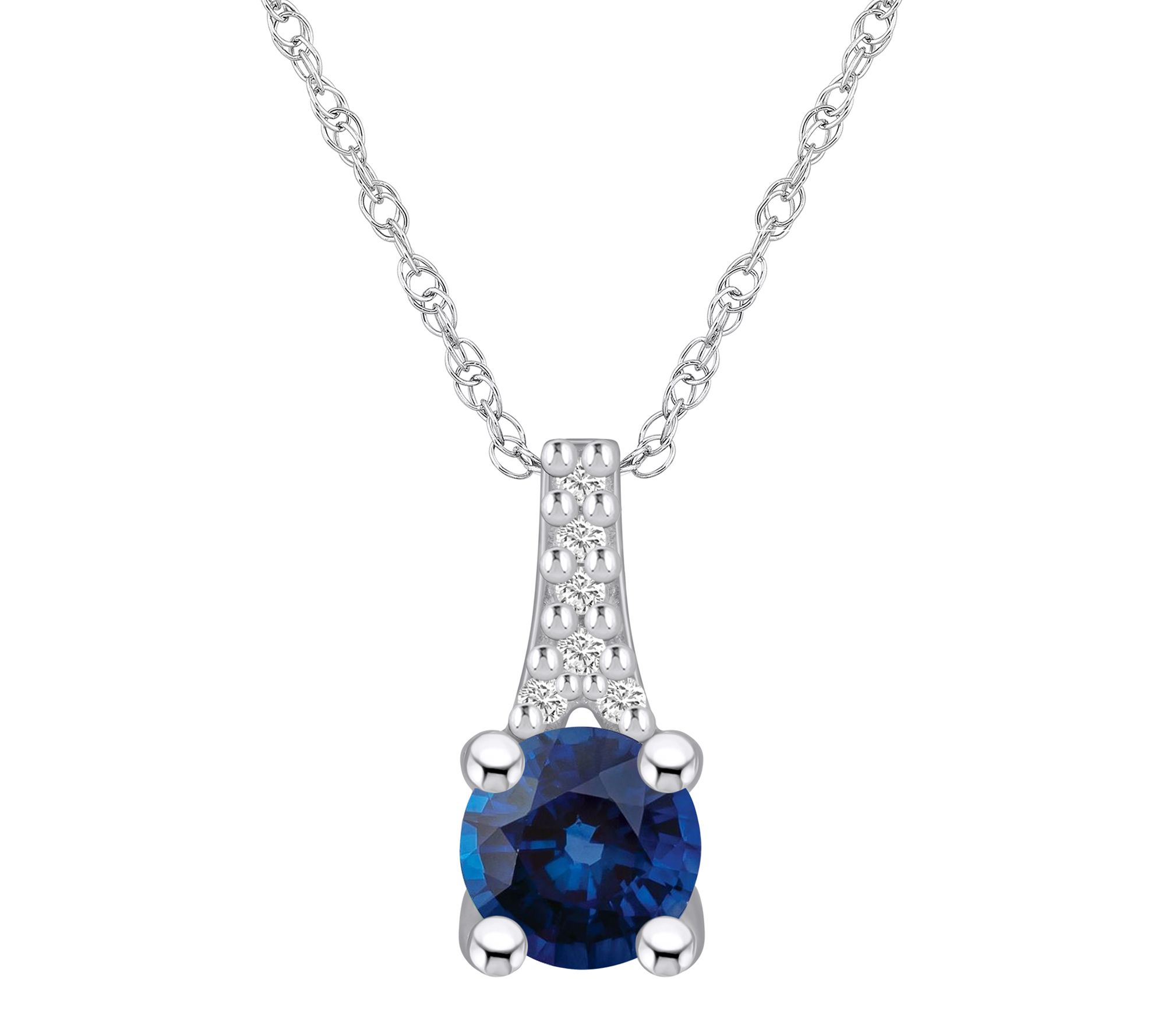 Affinity Gems Round Gemstone & Diamond Pendant, 14K Gold