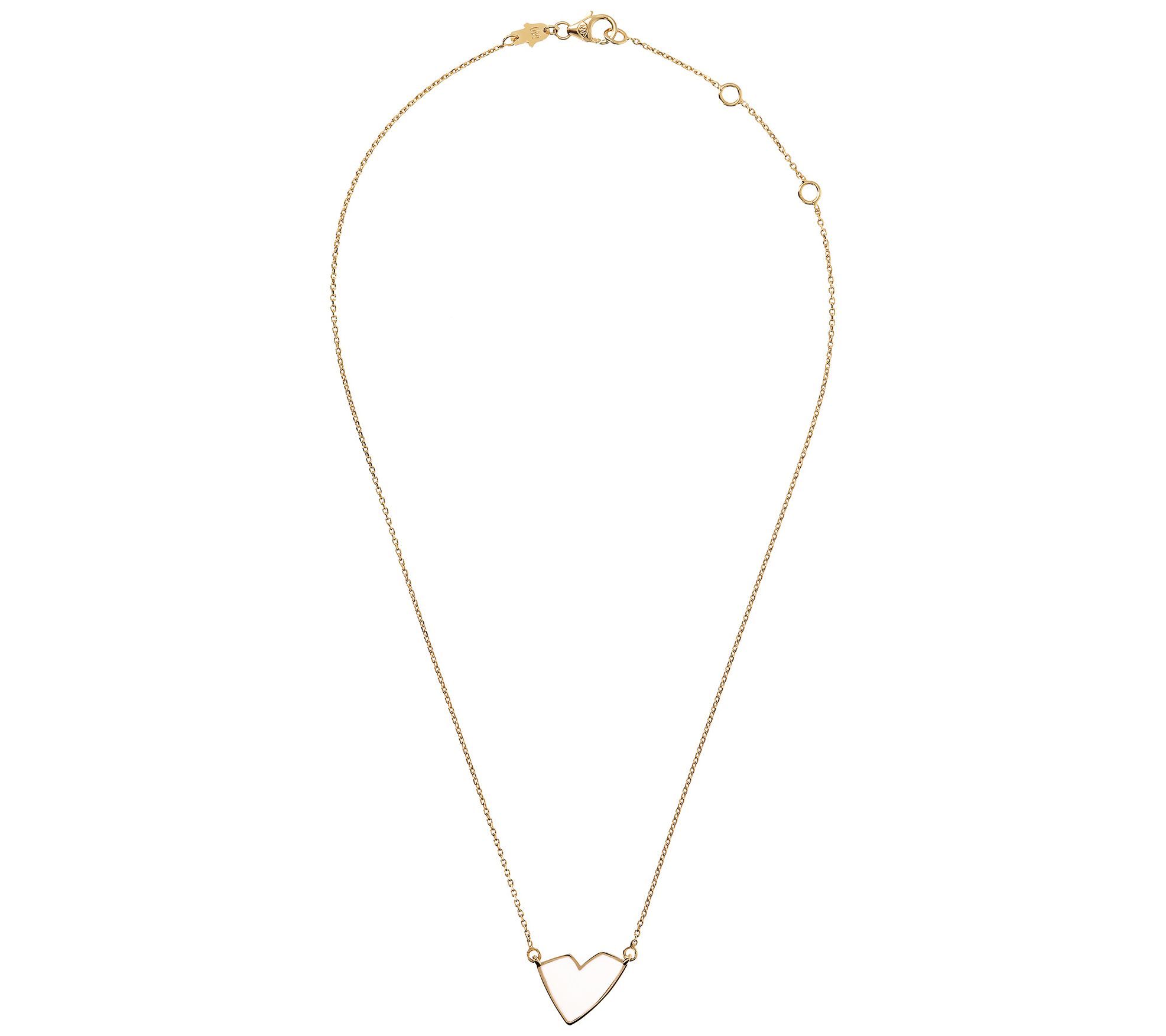 Netali Nissim Enamel Heart Necklace, 18K Gold Plated - QVC.com