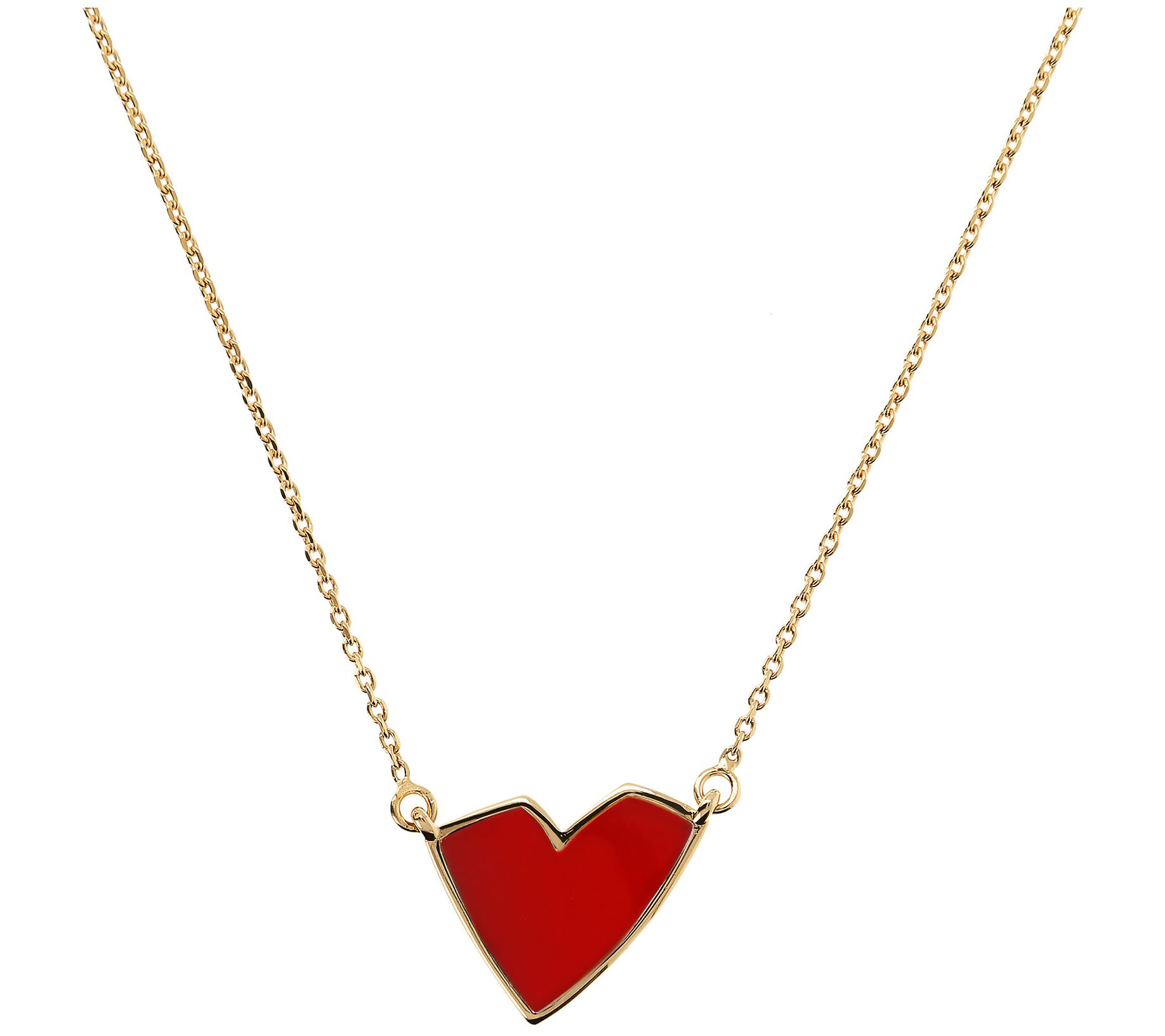 Netali Nissim Enamel Heart Necklace, 18K Gold Plated