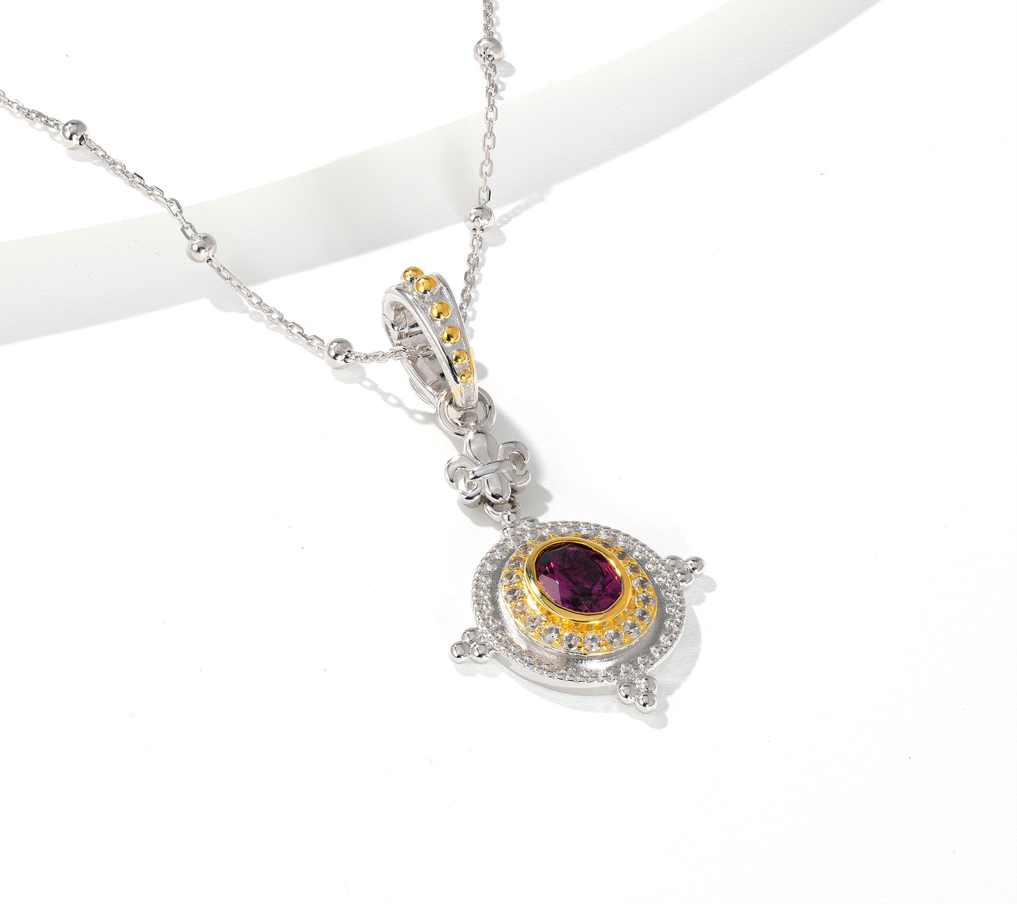 Dallas Prince Etruscan Two-Tone Necklace with Chain, Sterling