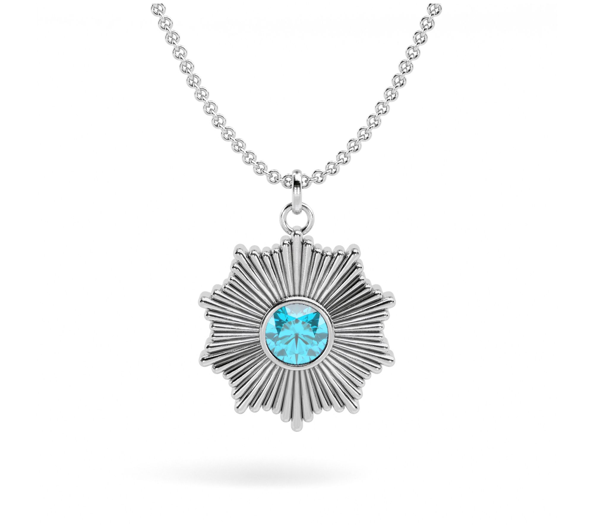 Or Paz Sterling Silver Gemstones Strobe Sun Pendant w/ Chain